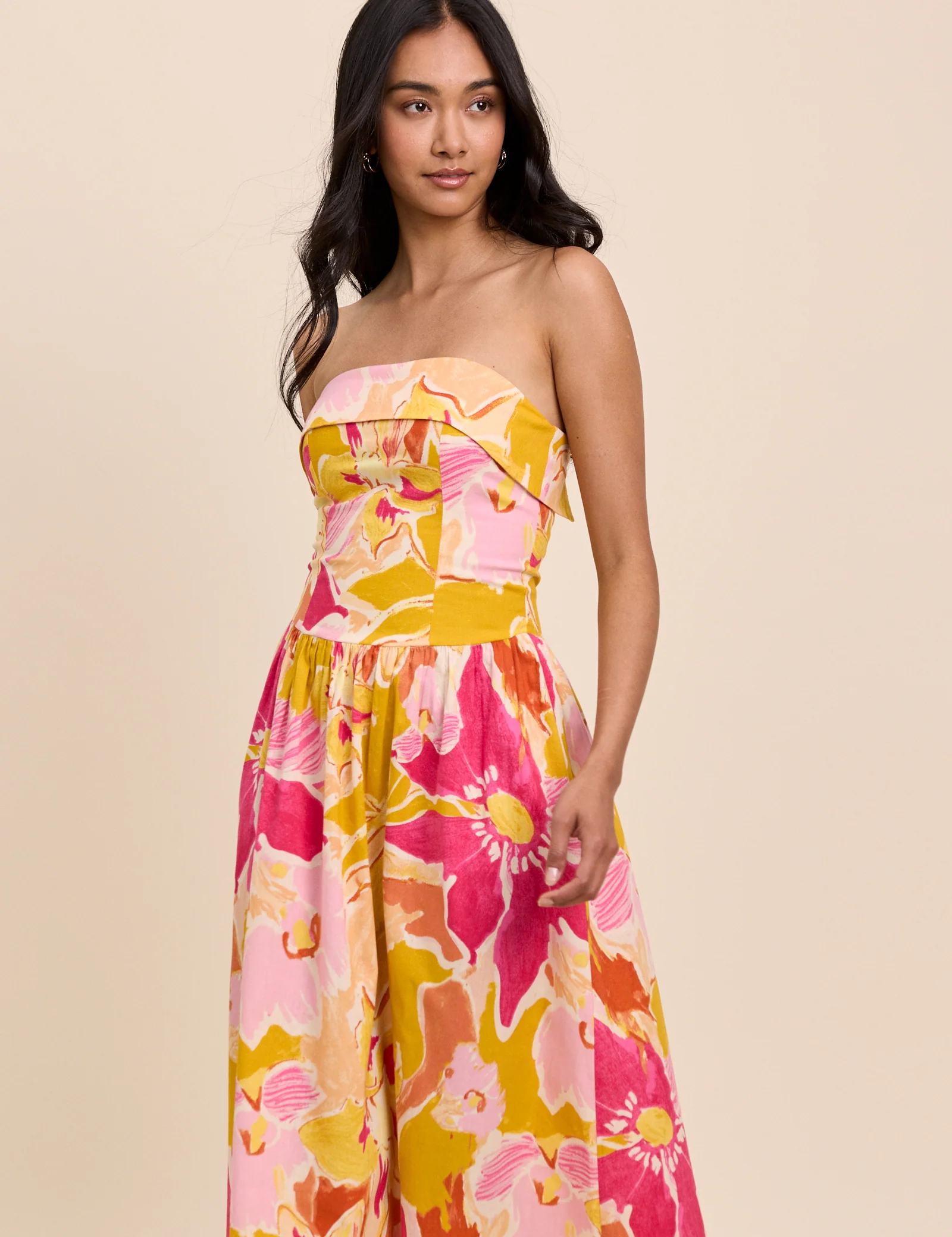 Pink Floral Fia Midi Dress - Image 2