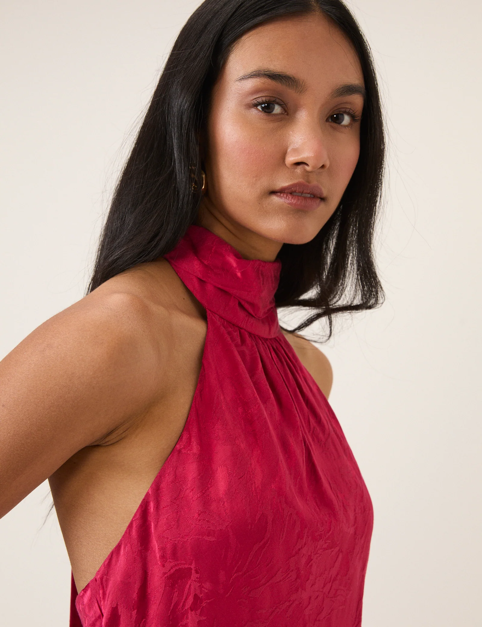 Pink Floral Jacquard Fifi Maxi Dress - Image 4