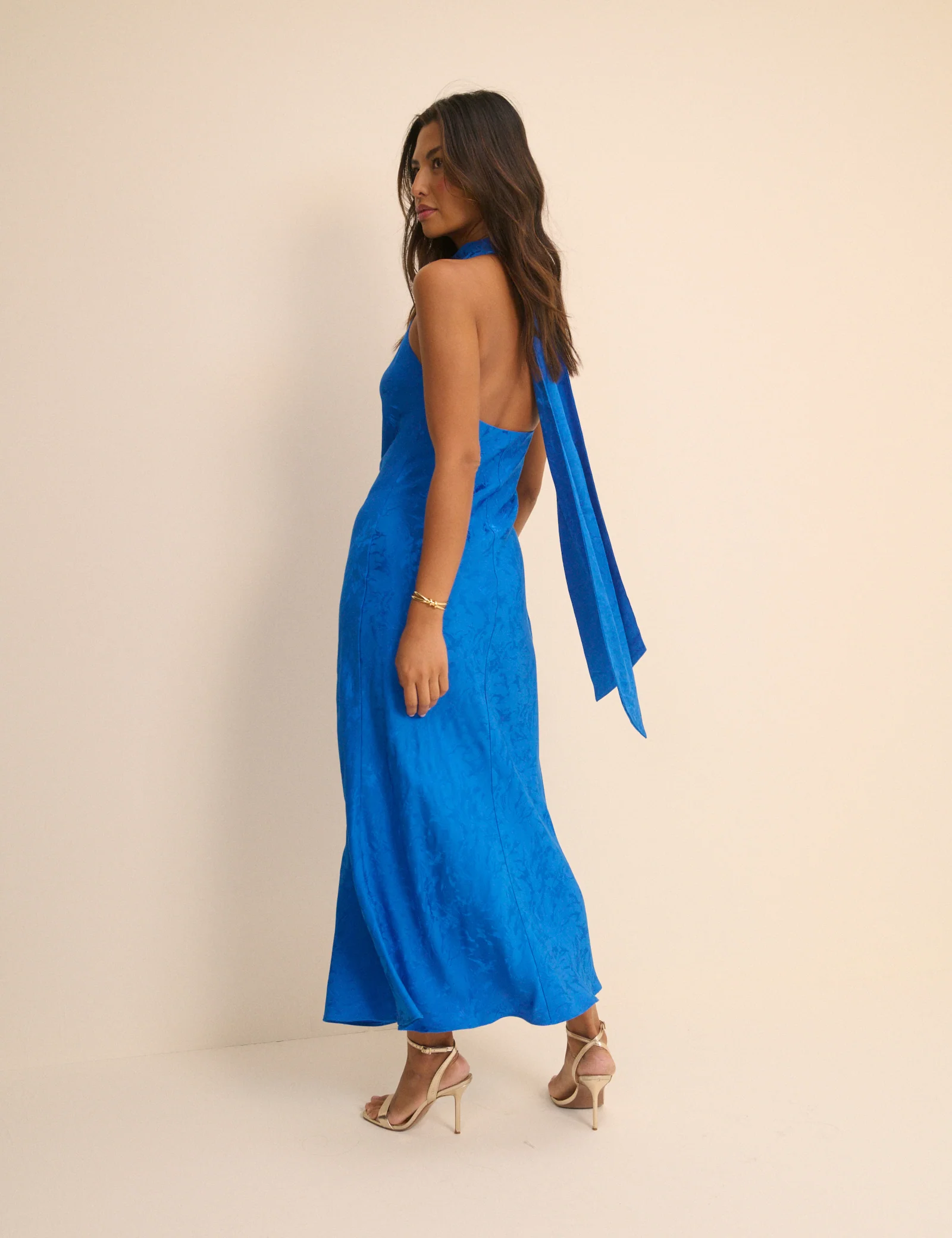 Cobalt Blue Jacquard Fifi Maxi Dress - Image 5