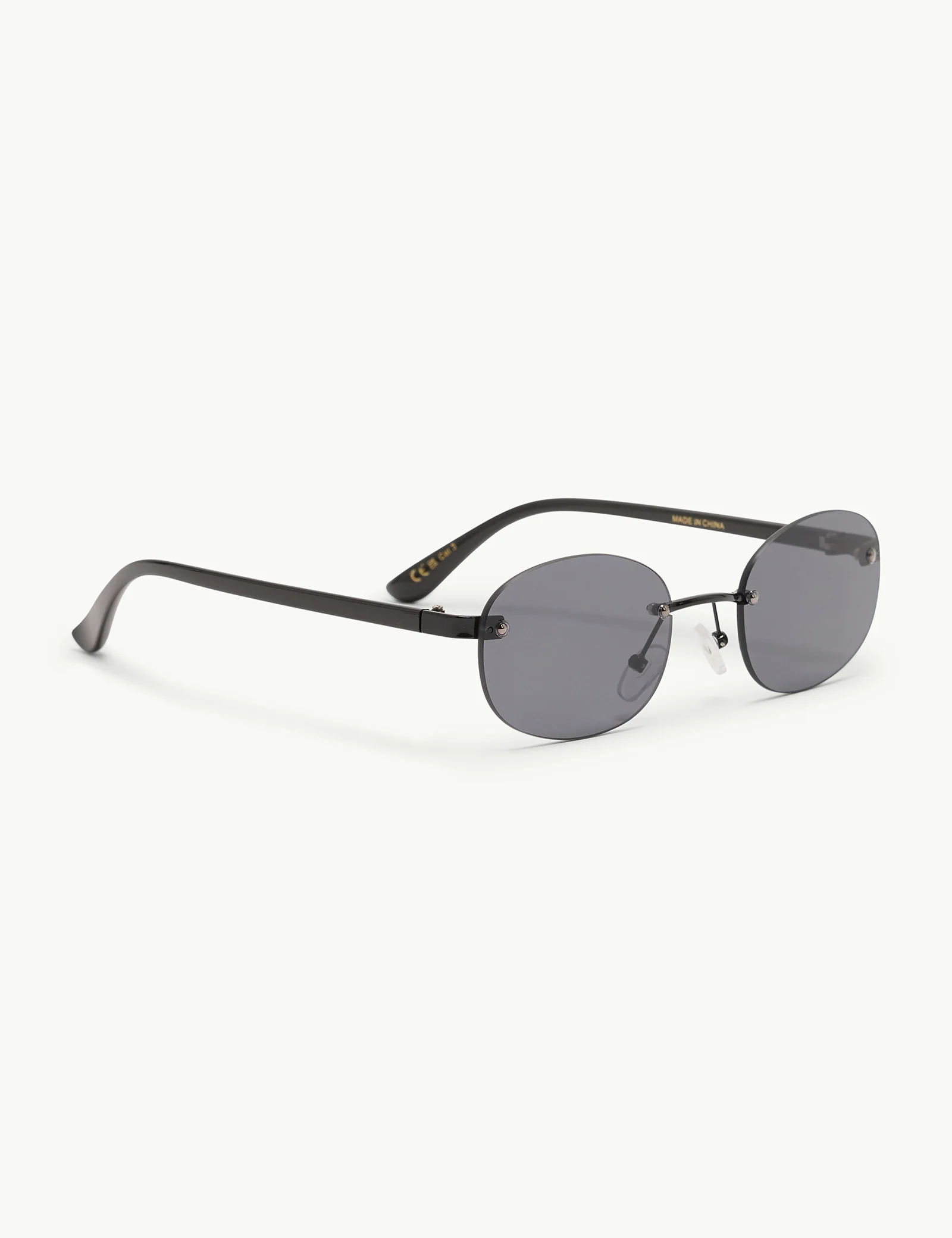 Black Oval Flare Sunglasses - Image 2