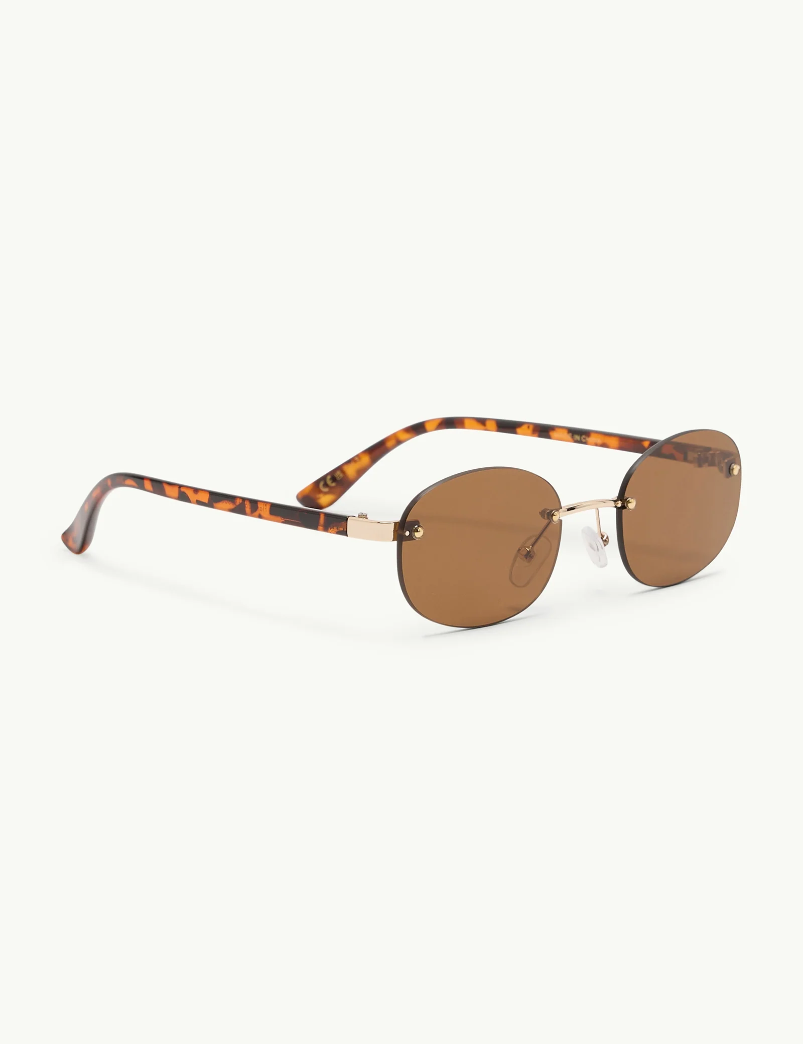 Brown Oval Flare Sunglasses - Image 2