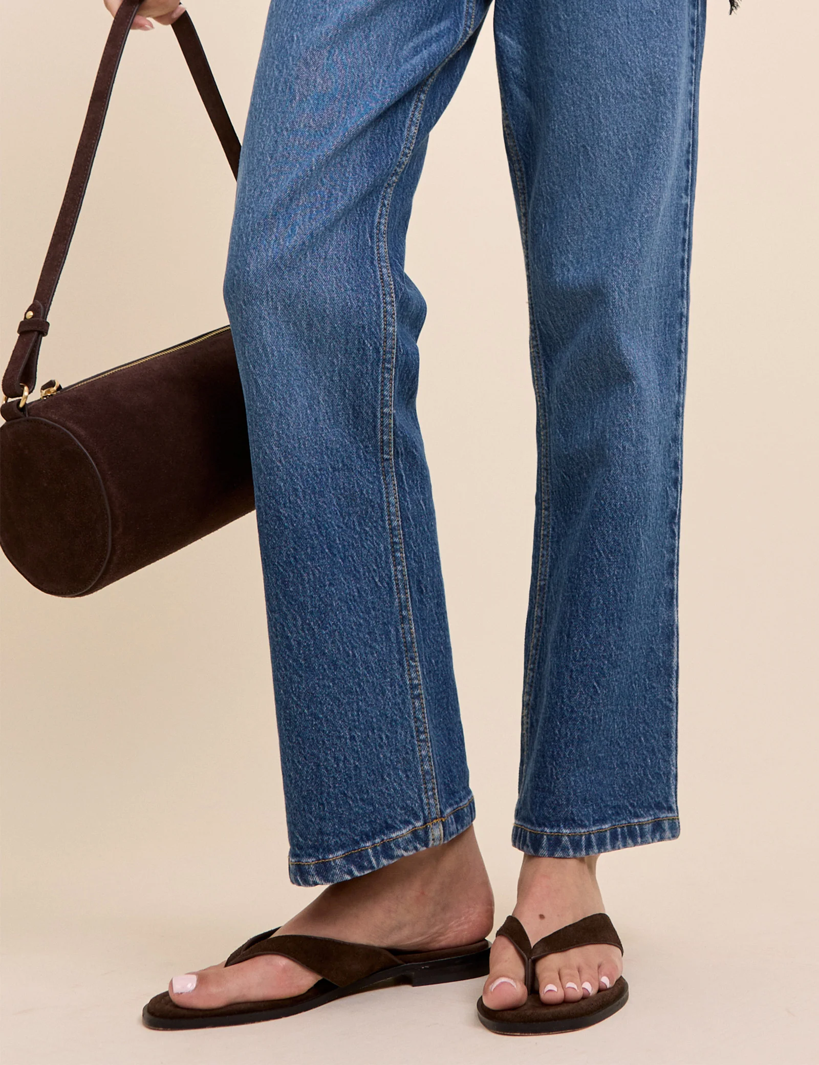 Brown Suede Flip Flops - Image 3