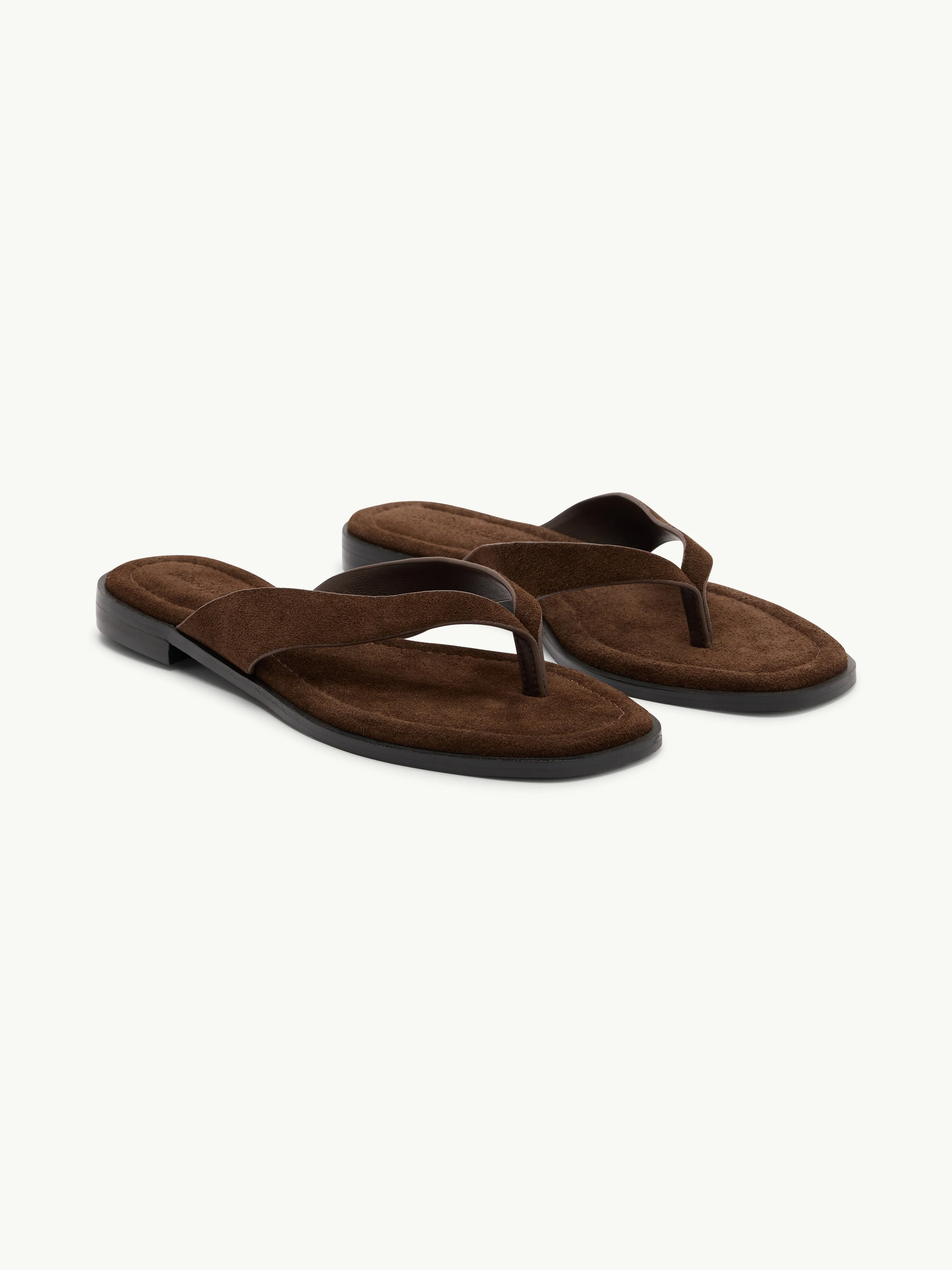 Brown Suede Flip Flops - Image 4