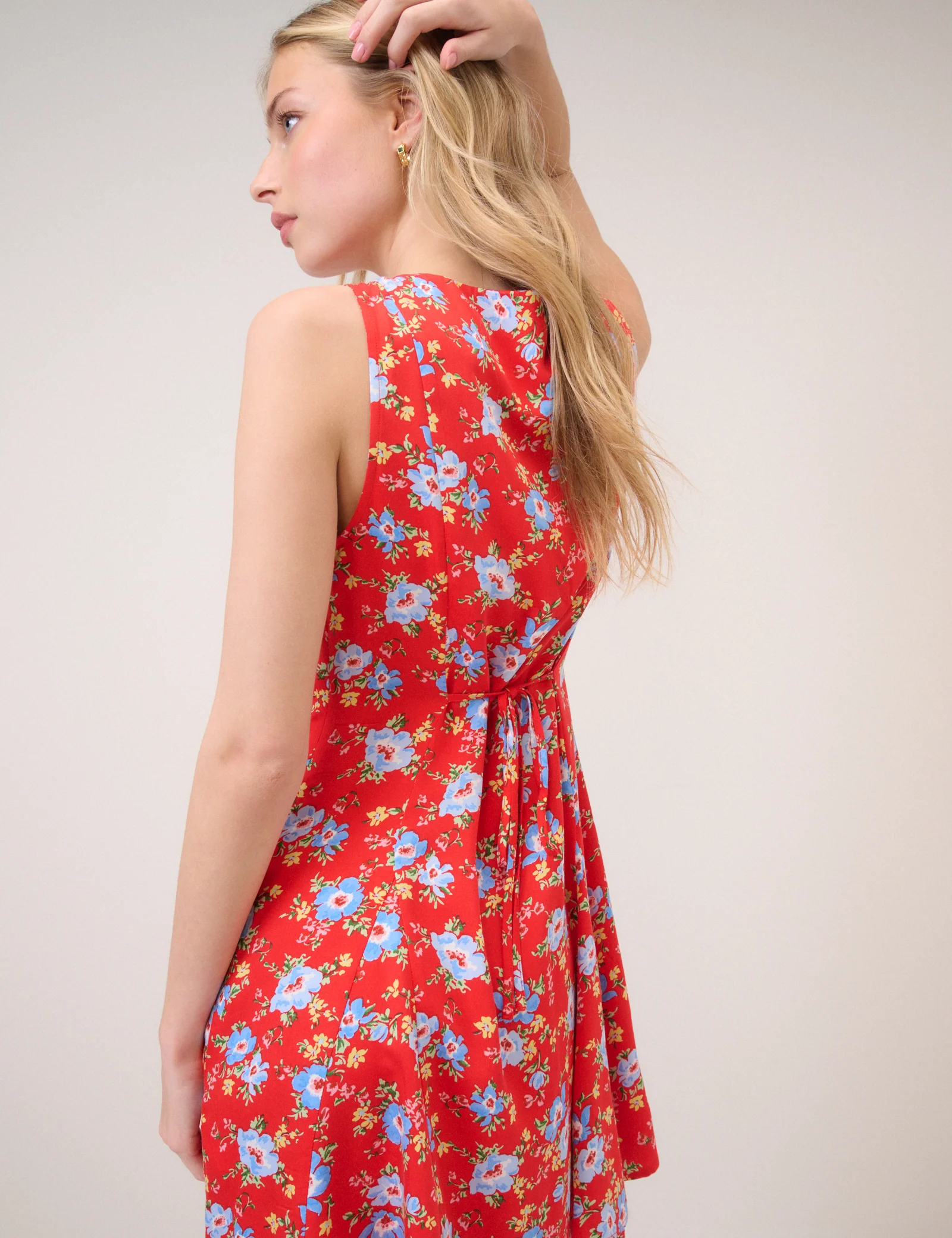 Red Floral Georgie Mini Dress - Image 2