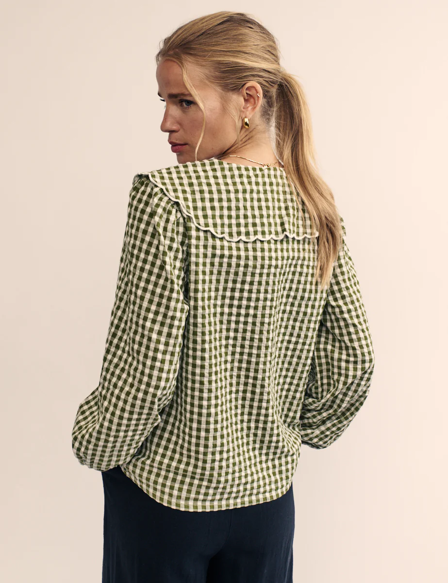 Green Long Sleeve Birdie Blouse - Image 5