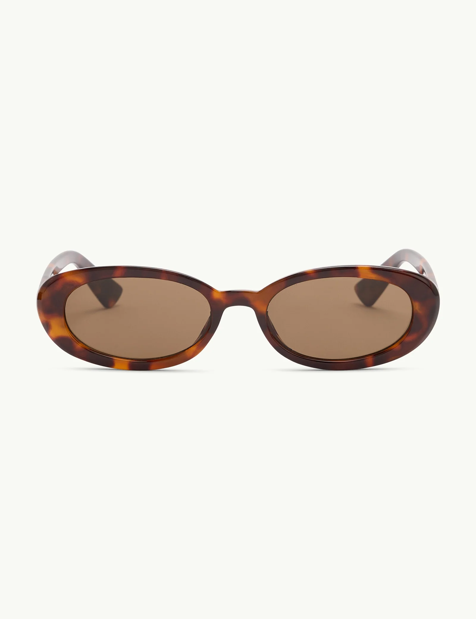 Brown Tortoiseshell Oval Halo Sunglasses - Image 5