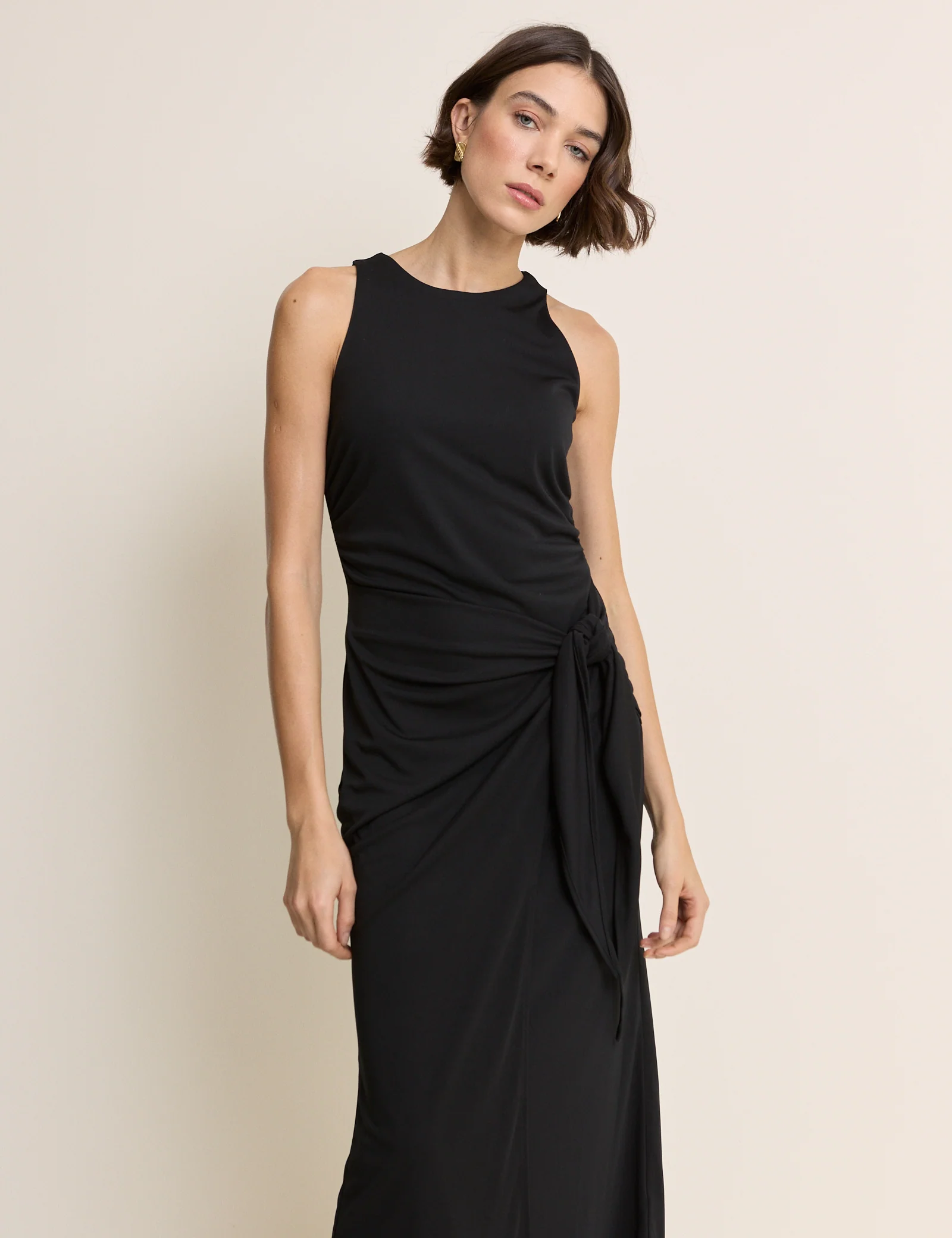 Black Tie Detail Harper Midi Dress - Image 3