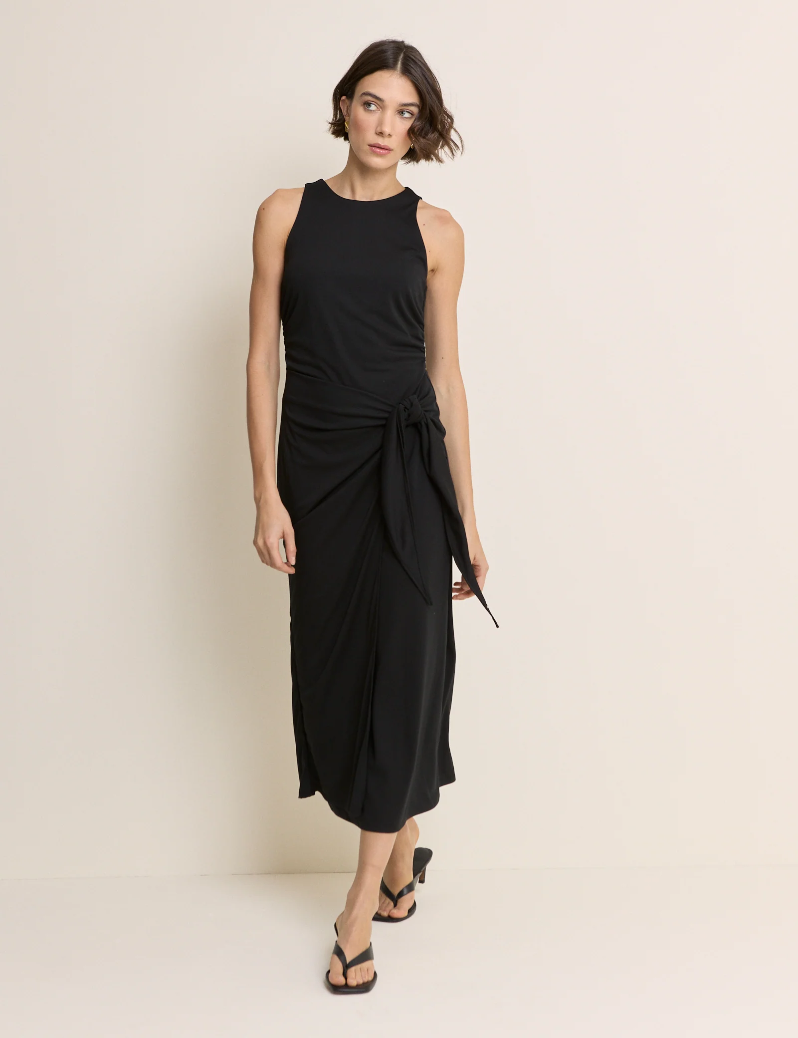 Black Tie Detail Harper Midi Dress - Image 4