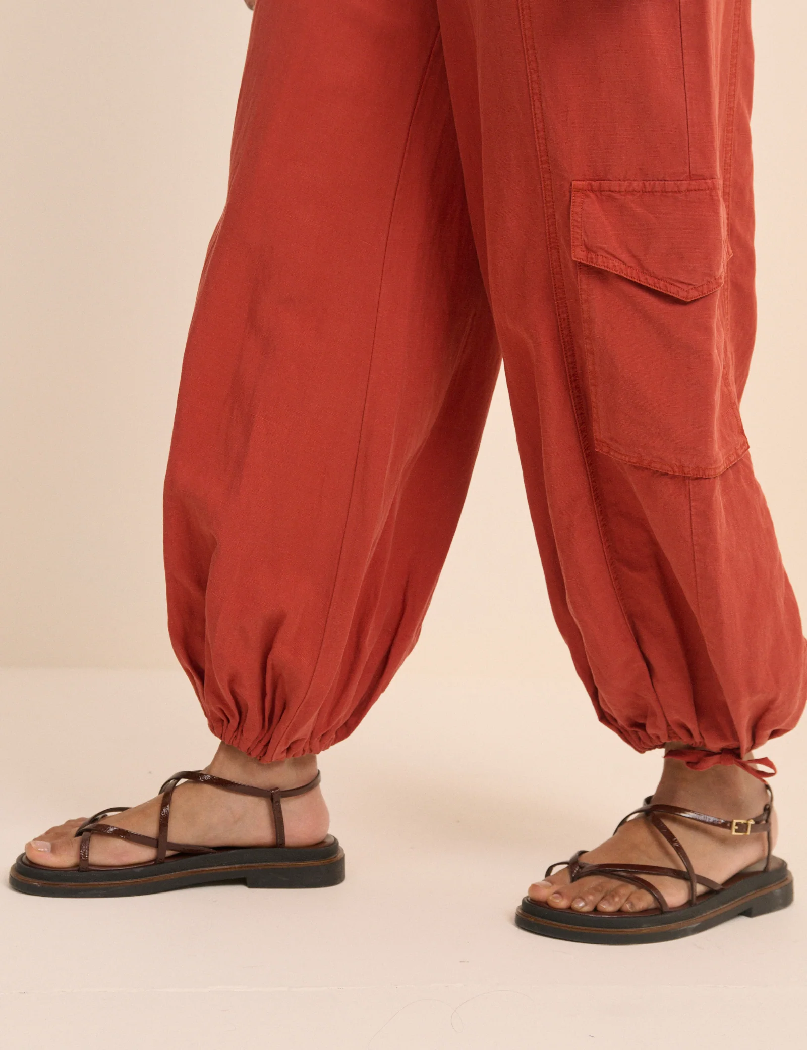 Red Utility Balloon Trousers - Image 3