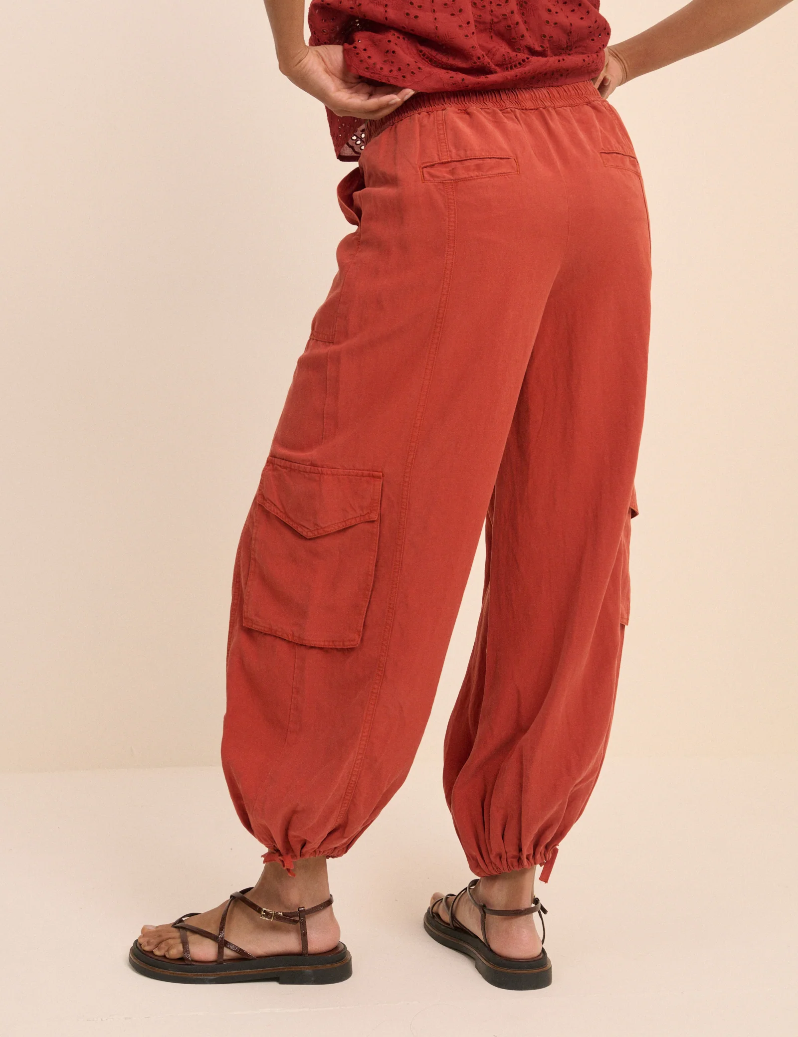 Red Utility Balloon Trousers - Image 4
