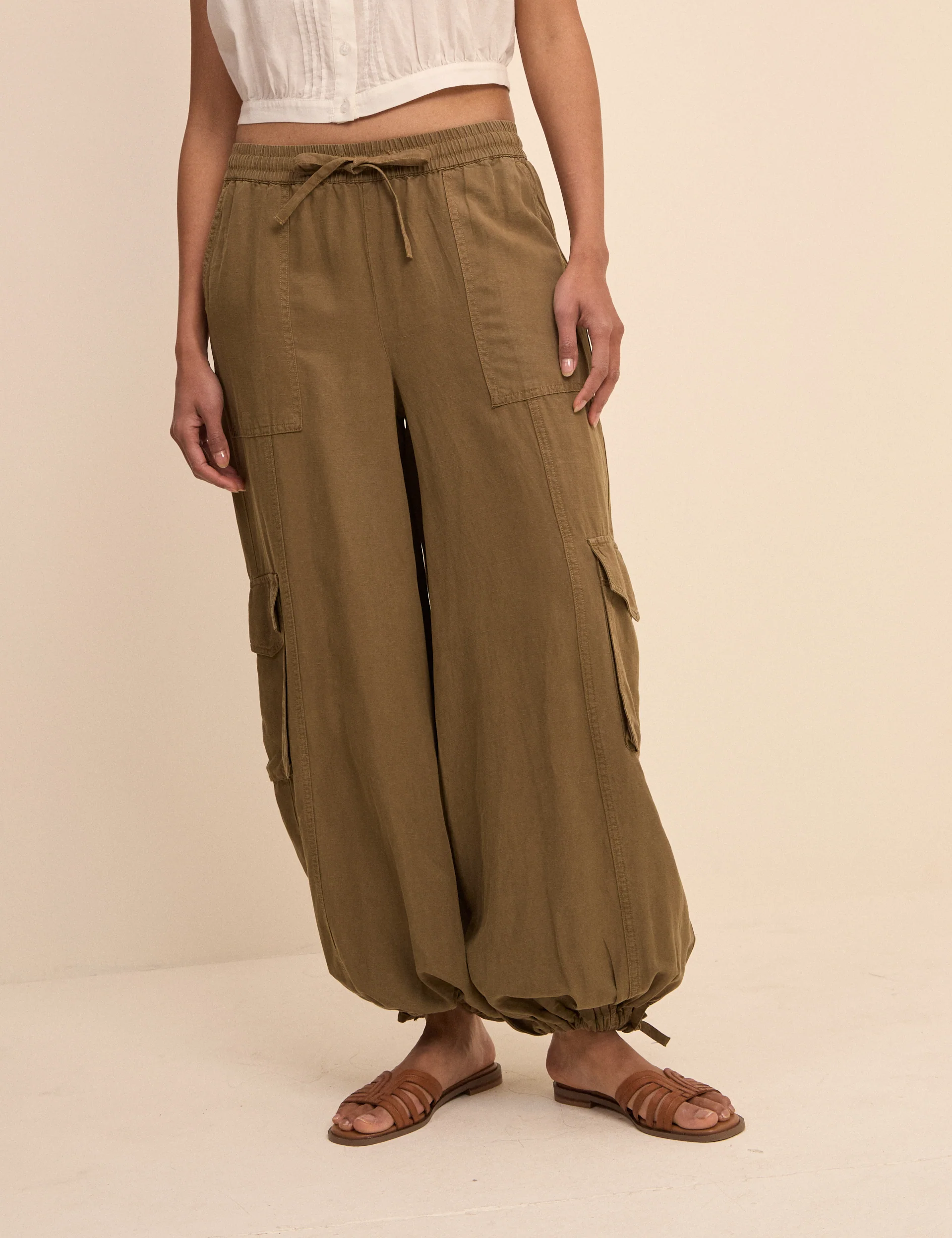 Khaki Utility Balloon Trousers - Image 2