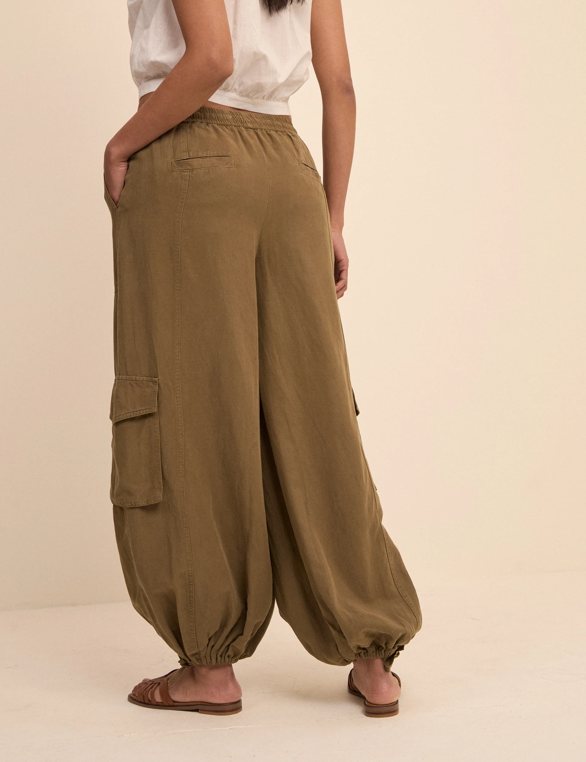 Khaki Utility Balloon Trousers - Image 5