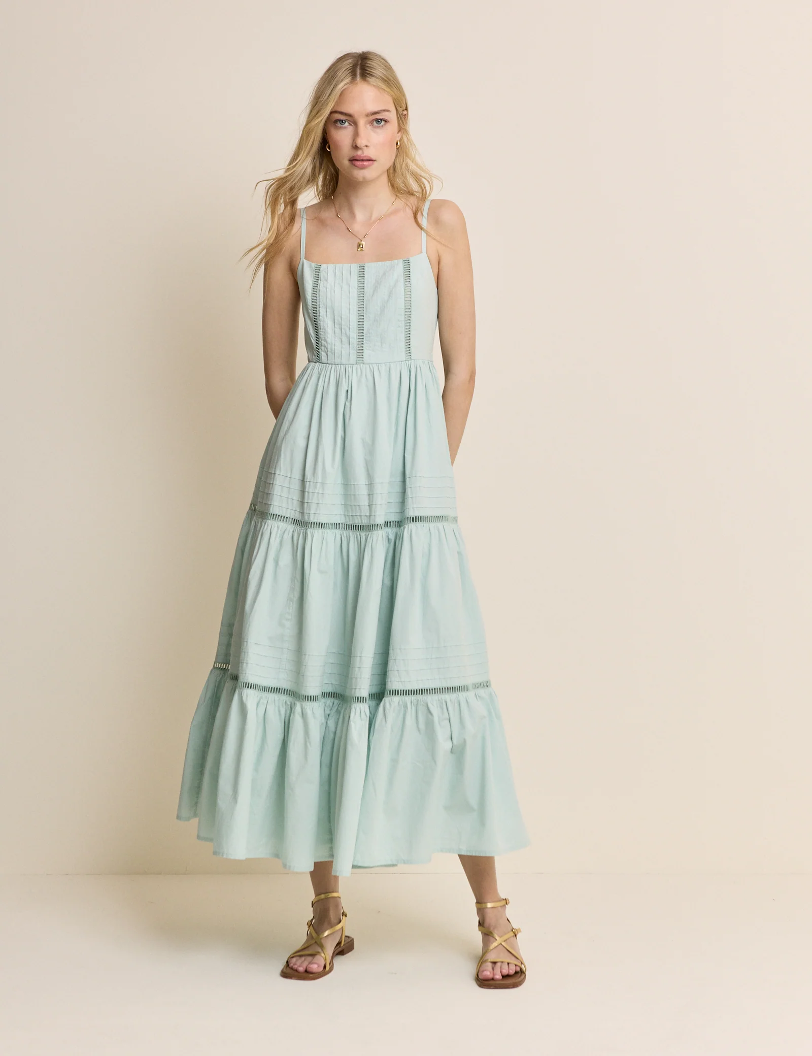 Mint Green Tiered Hayden Midi Dress
