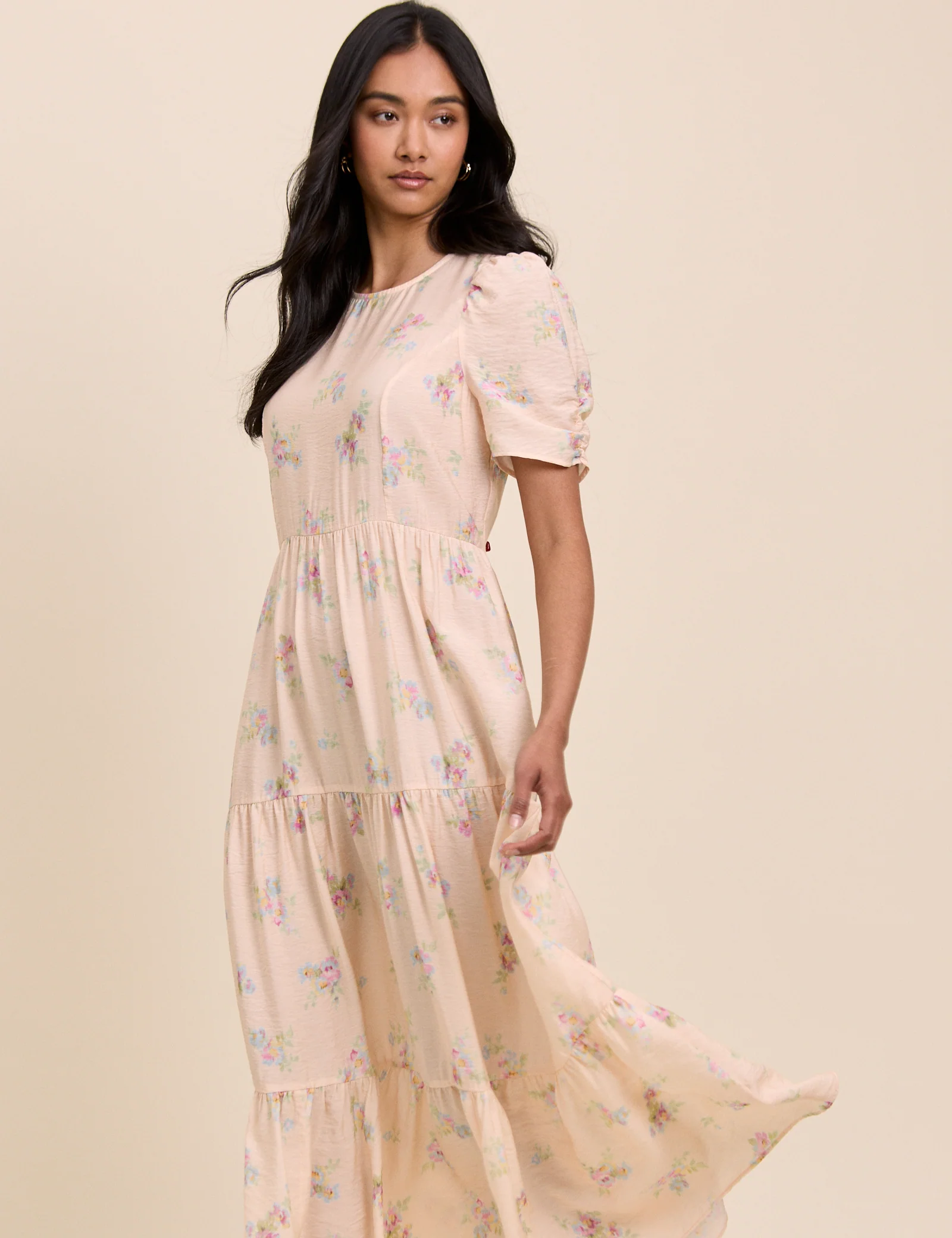 Pink Floral Hudson Midi Dress