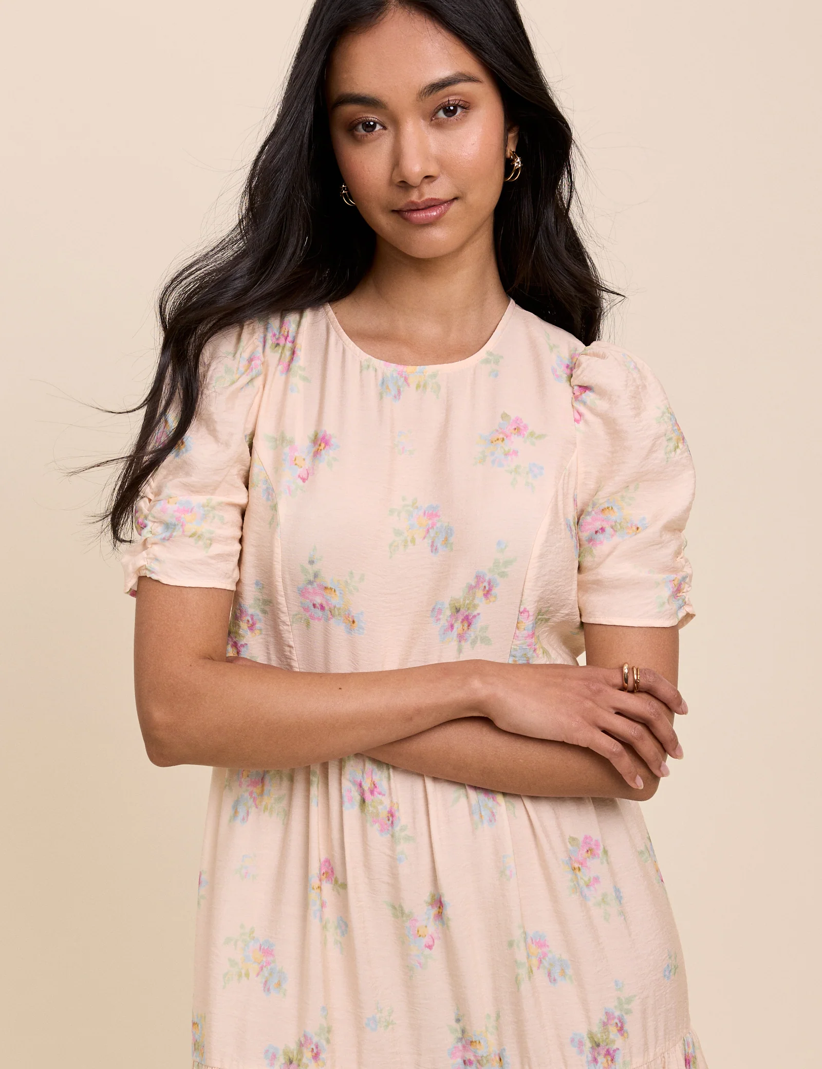 Pink Floral Hudson Midi Dress - Image 2
