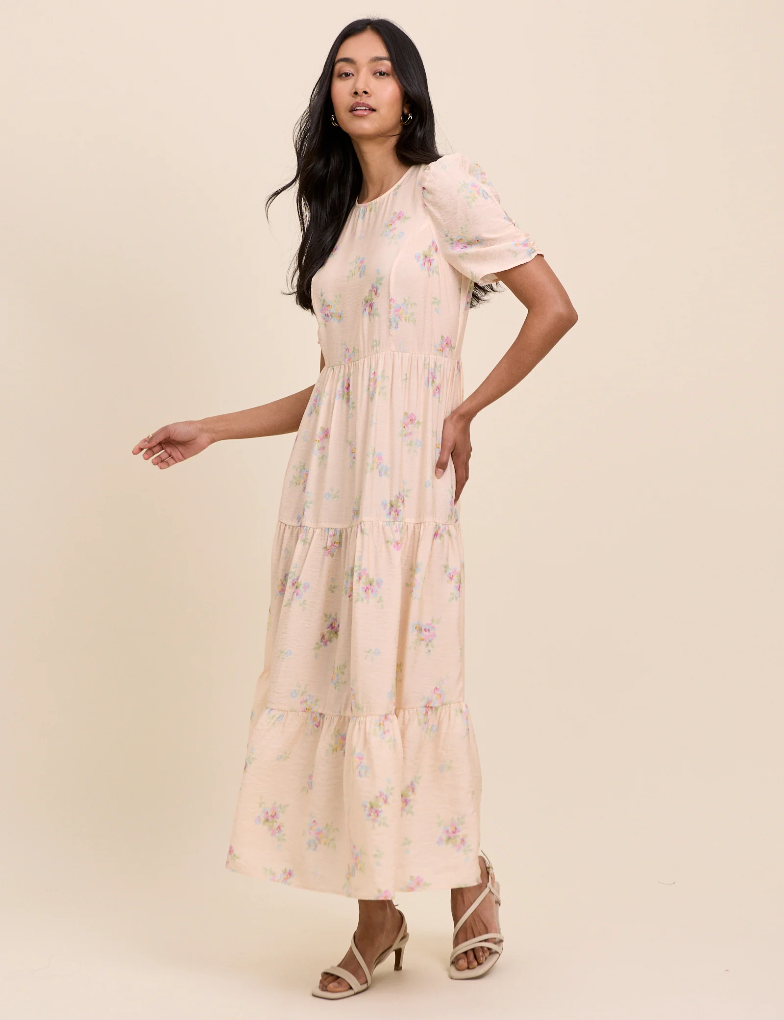 Pink Floral Hudson Midi Dress - Image 3