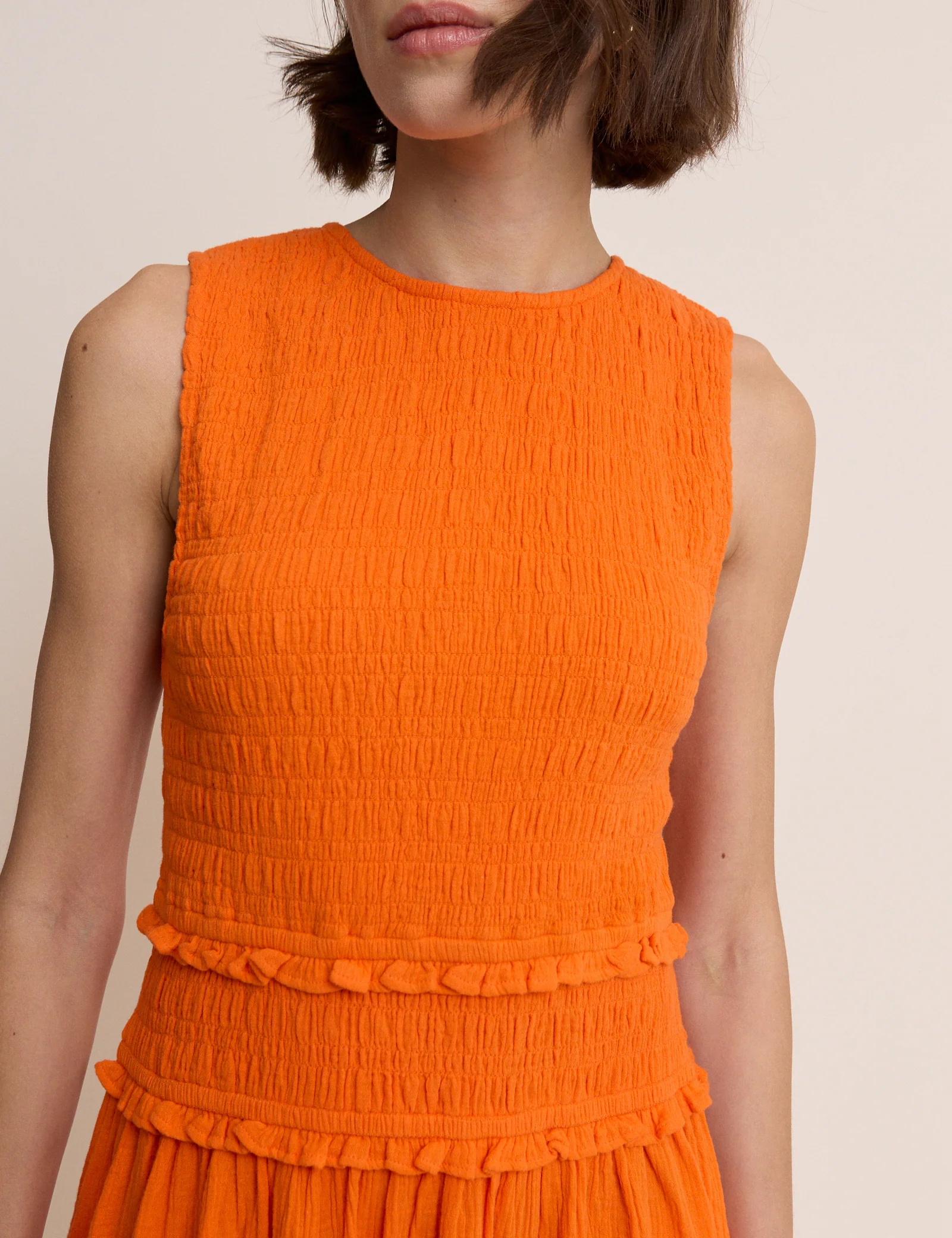 Orange Tiered Ingrid Midi Dress - Image 4