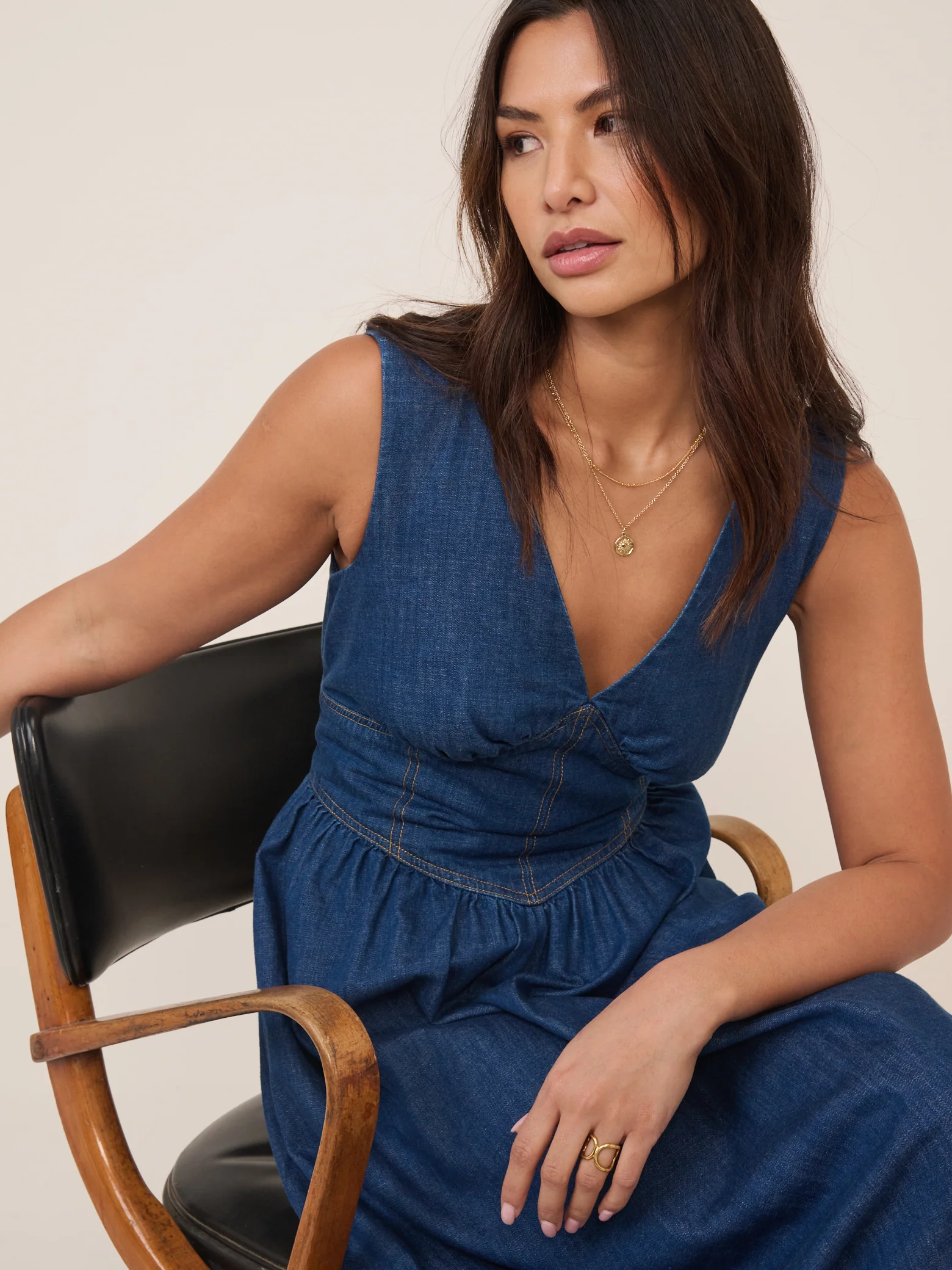Mid-Wash Jackson Denim Midi Dress - Image 5