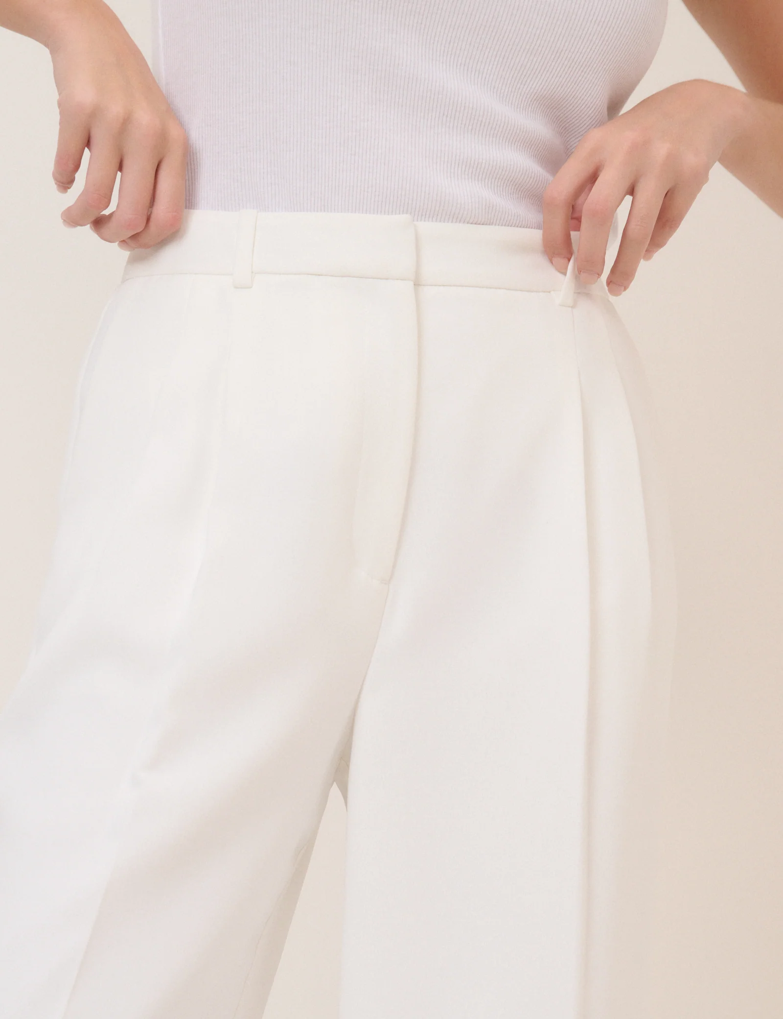 White Wide Leg Jax Crepe Trousers - Image 2
