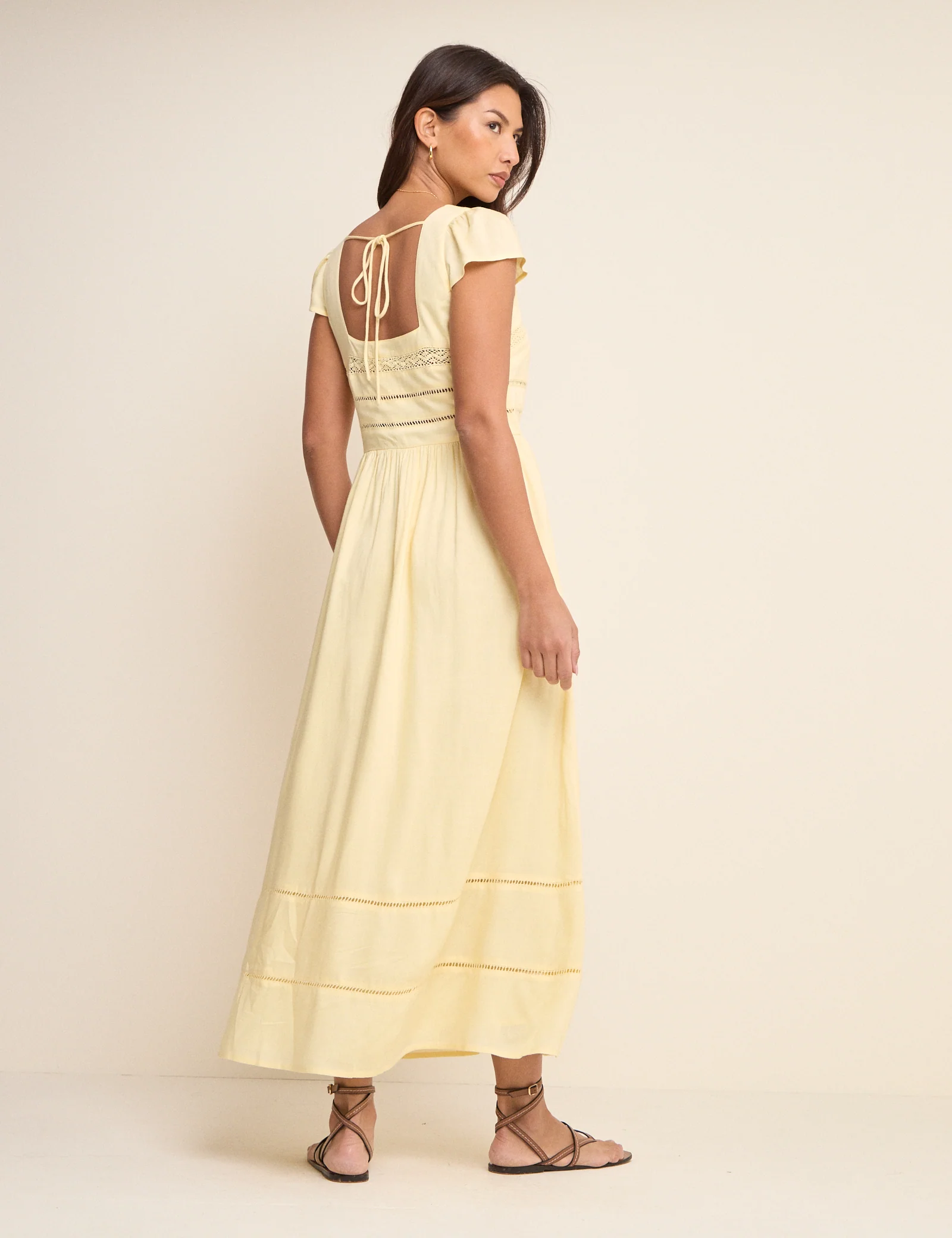 Butter Yellow Square Neck Jessy Maxi Dress - Image 5