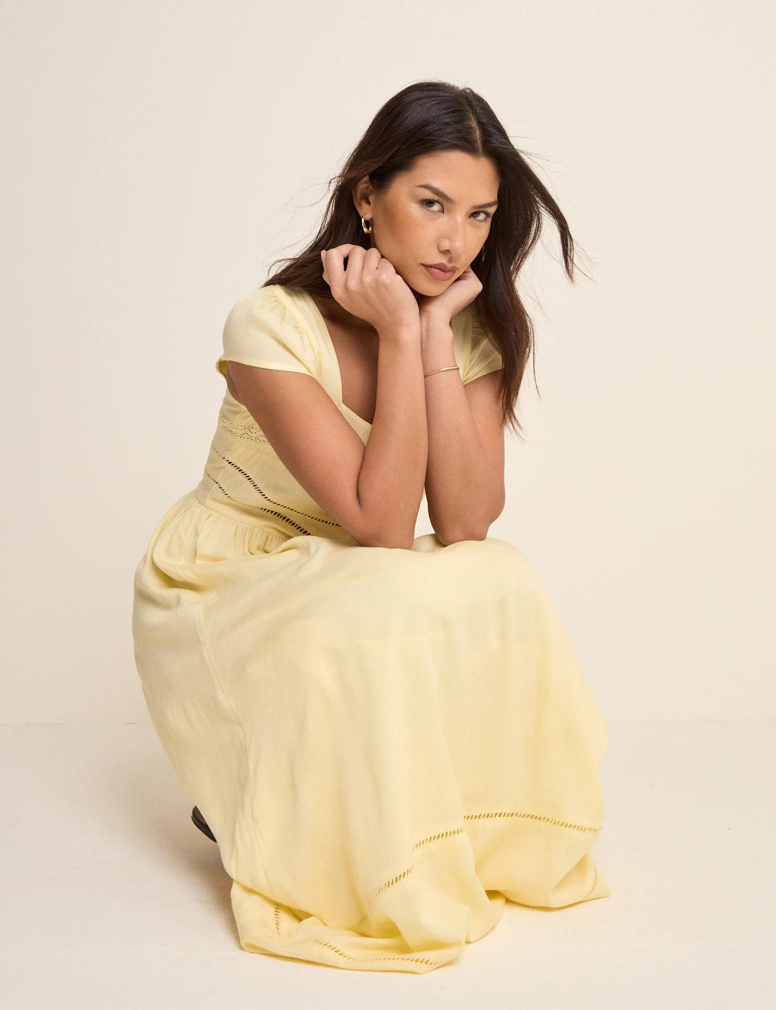 Butter Yellow Square Neck Jessy Maxi Dress - Image 6