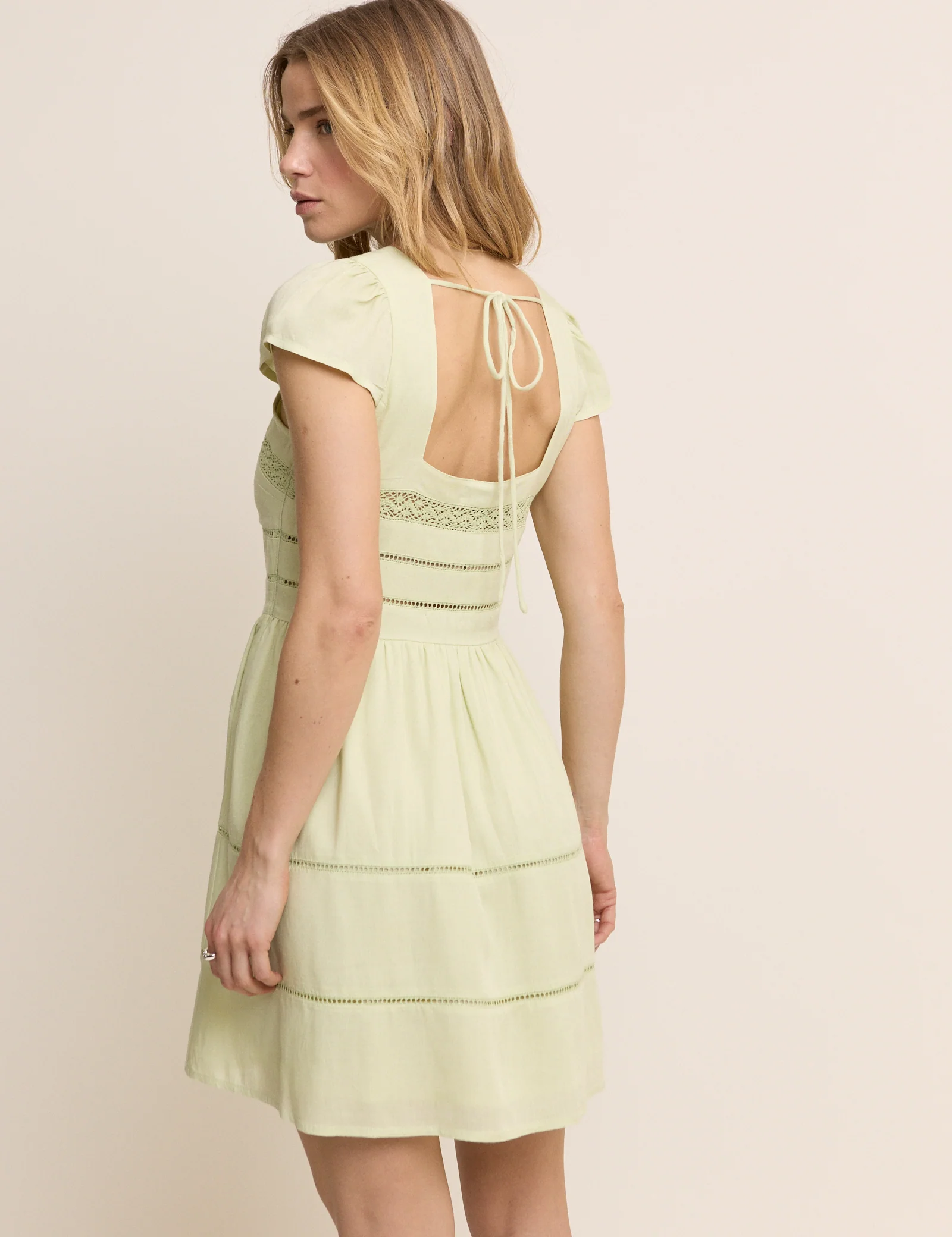 Green Square Neck Jessy Mini Dress - Image 5