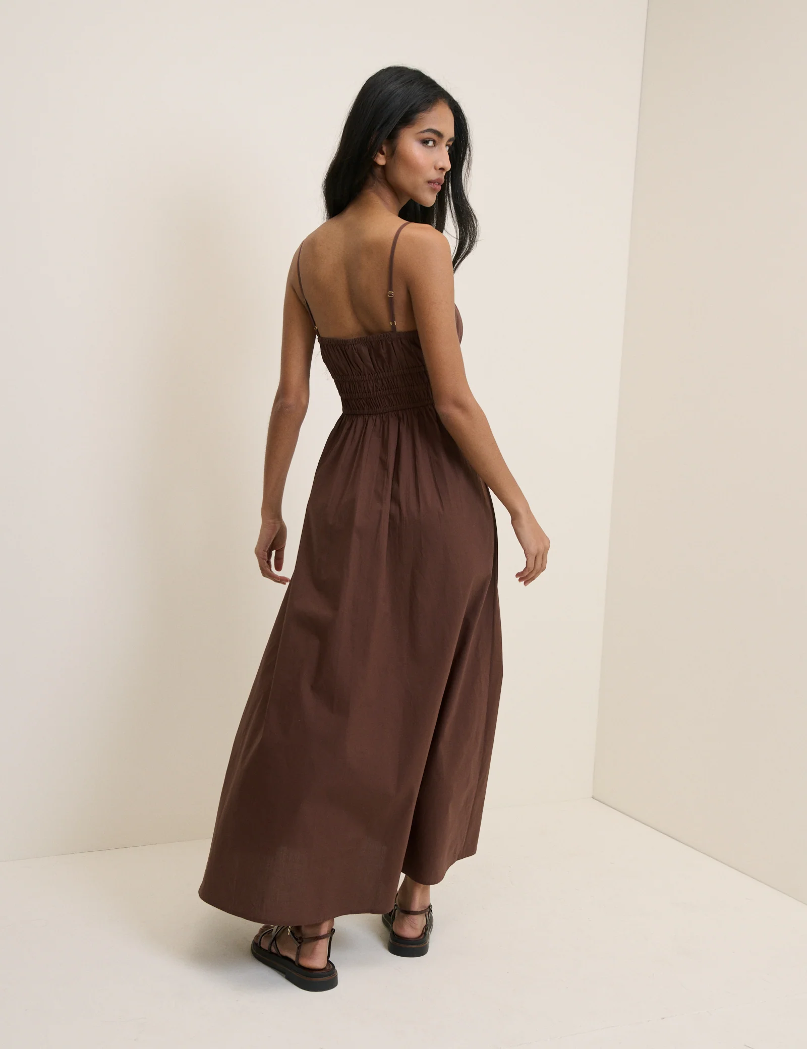 Brown Shirred Jocelyn Maxi Dress - Image 5