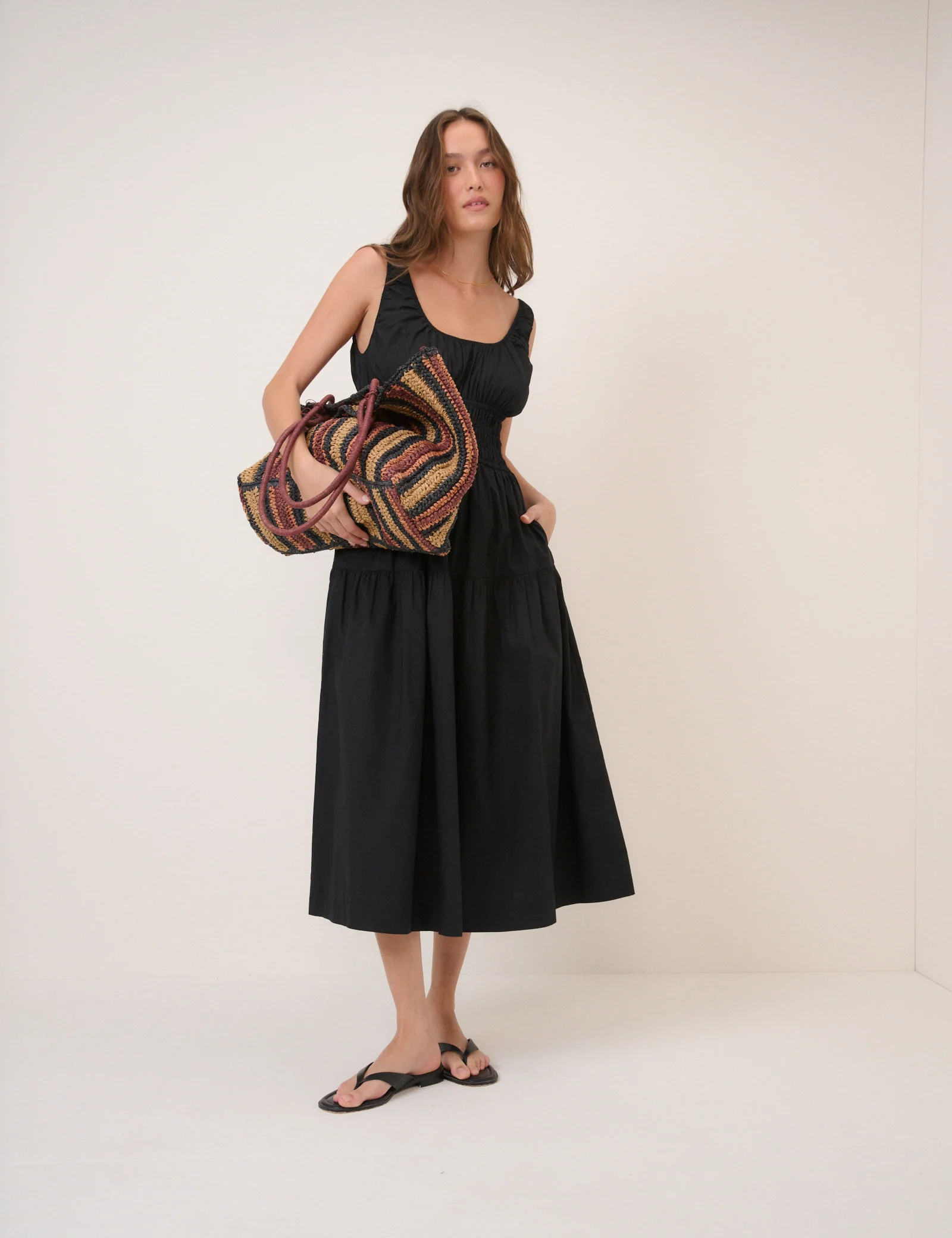 Black Juliette Midi Dress