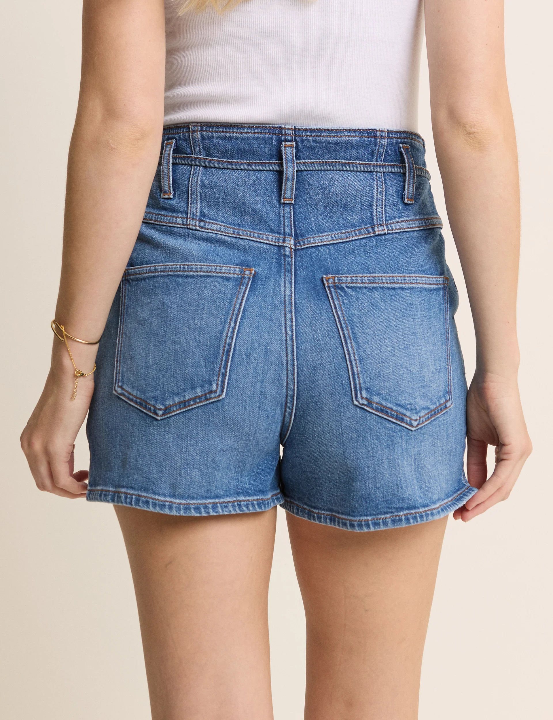 Mid Wash Kensal Tie Waist Denim Short - Image 5