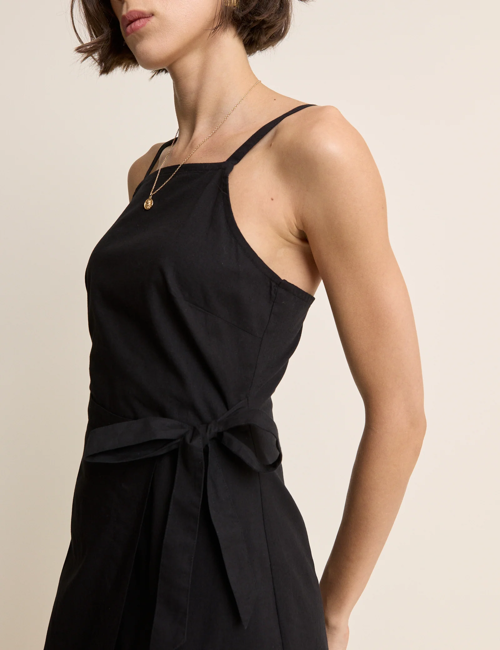 Black Square Neck Wrap Kourtney Midi Dress - Image 4