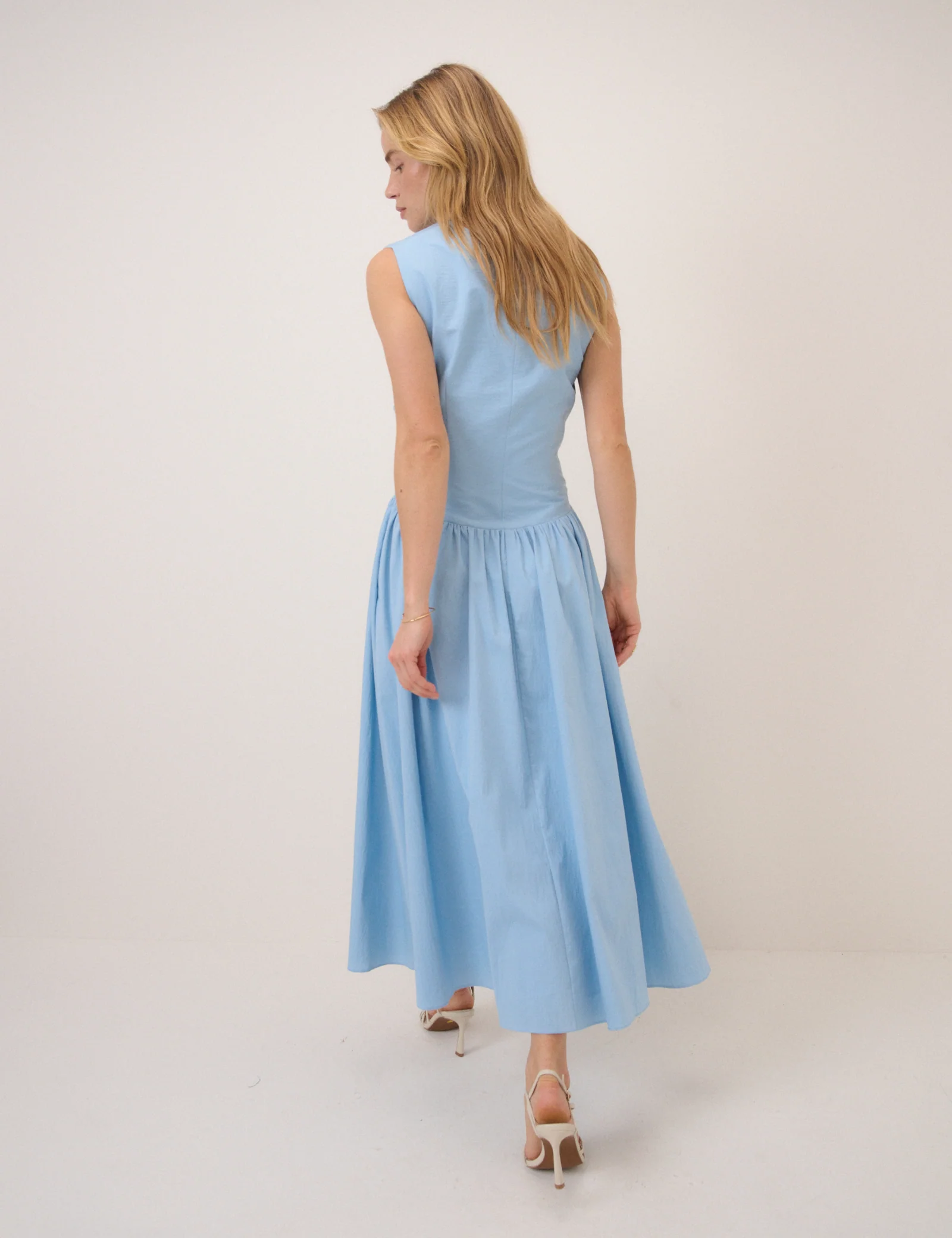 Light Blue Drop Waist Lefka Maxi Dress - Image 4