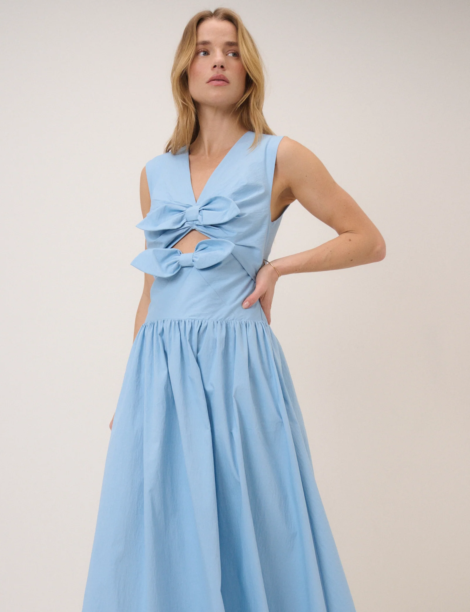 Light Blue Drop Waist Lefka Maxi Dress - Image 5