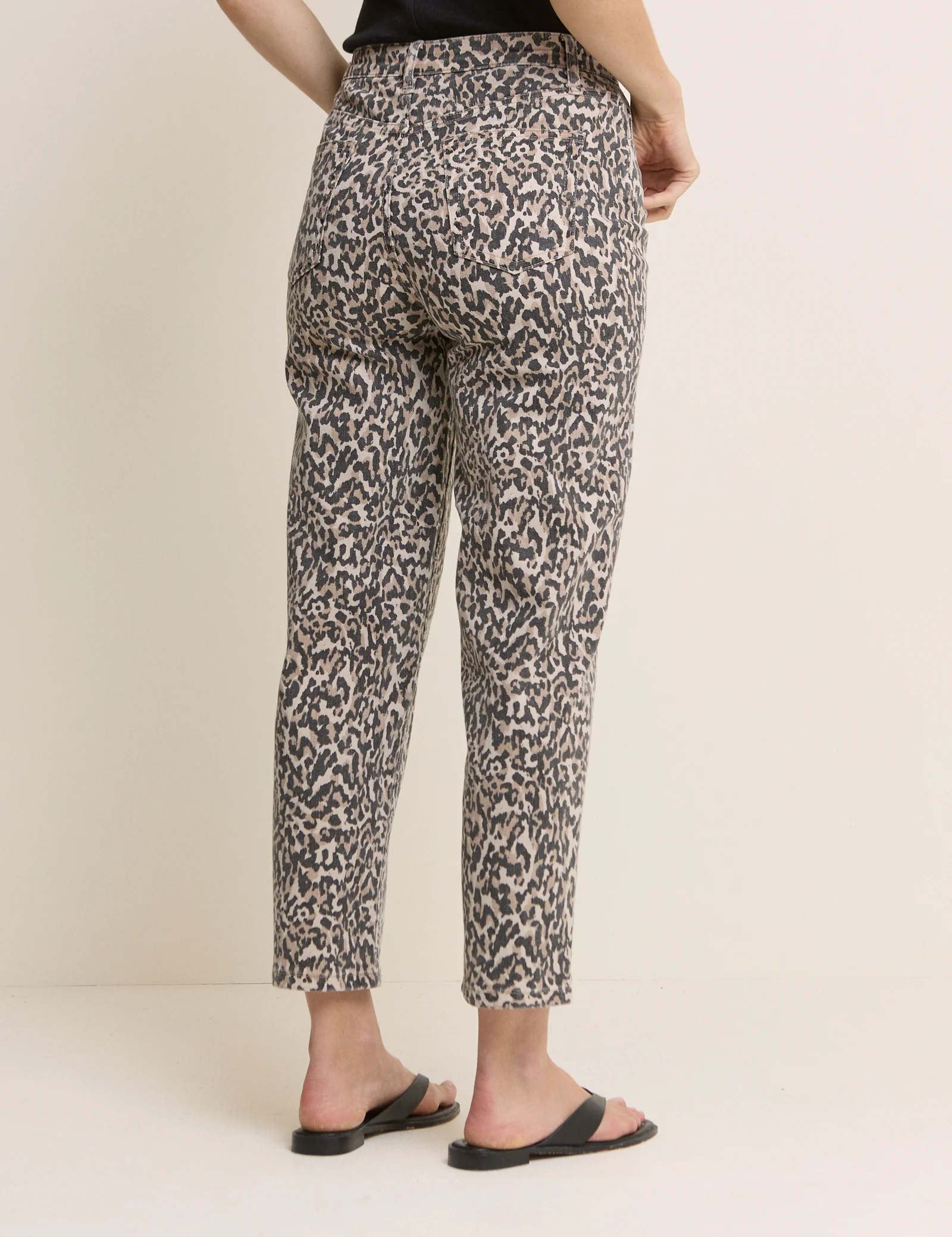 Leopard Print Mid Rise Camden Tapered Jeans - Image 5