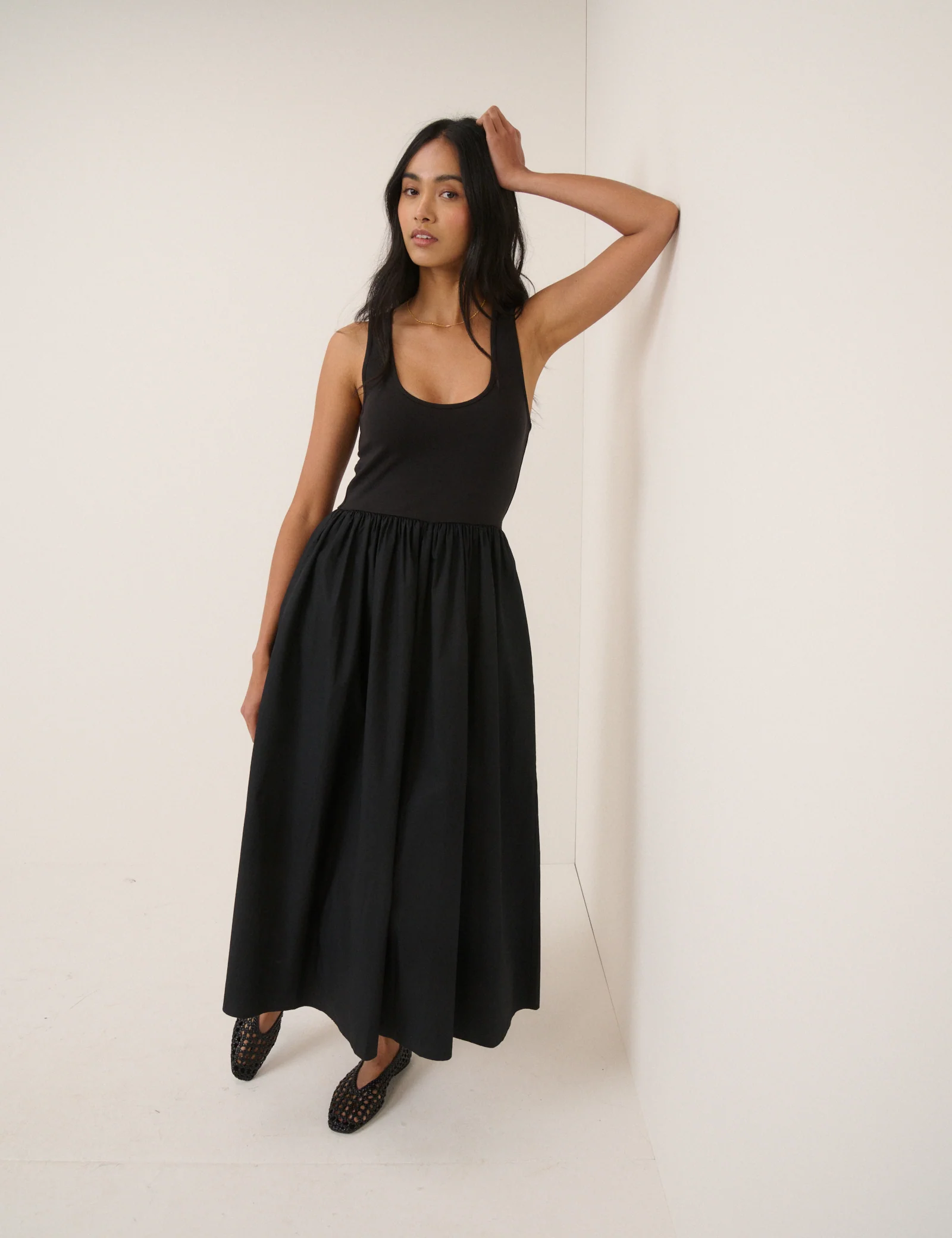 Black Racer Back Lexie Midi Dress - Image 2