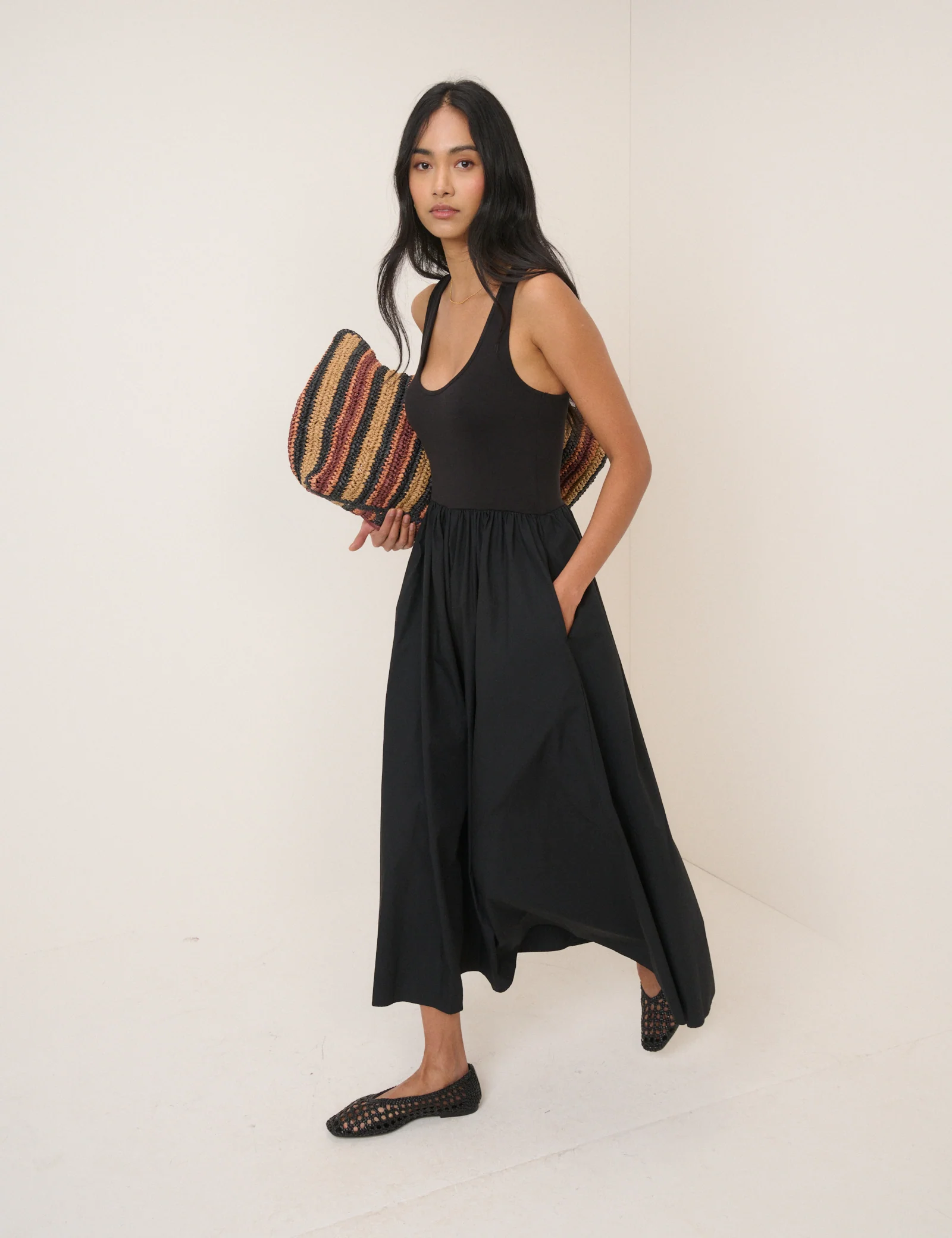 Black Racer Back Lexie Midi Dress - Image 3