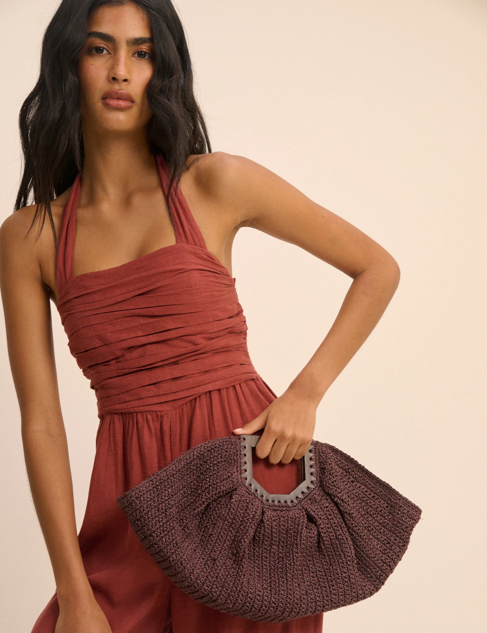 Red Halterneck Lilah Wide Leg Jumpsuit - Image 4