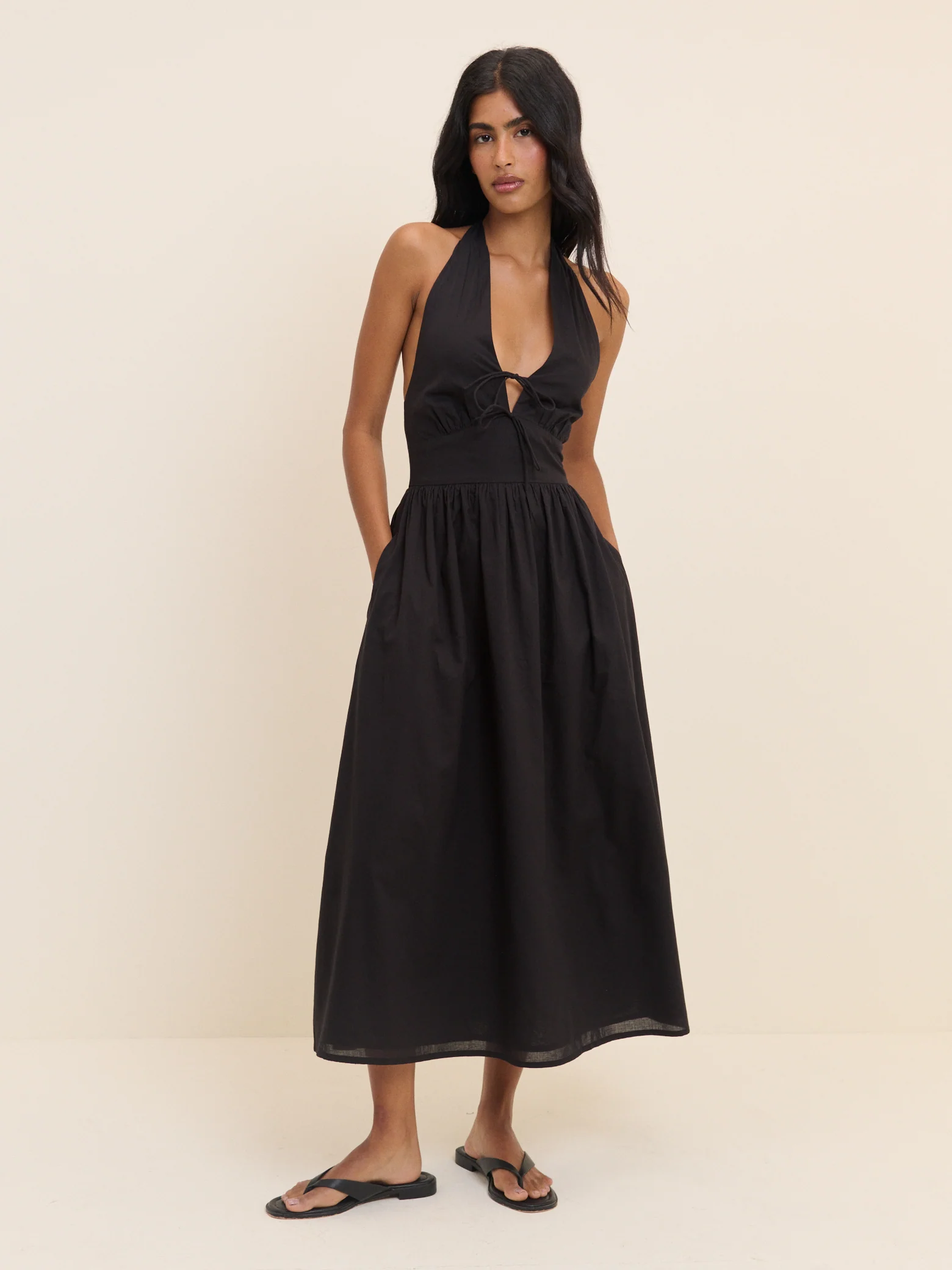 Black Halterneck Lilijana Midi Dress
