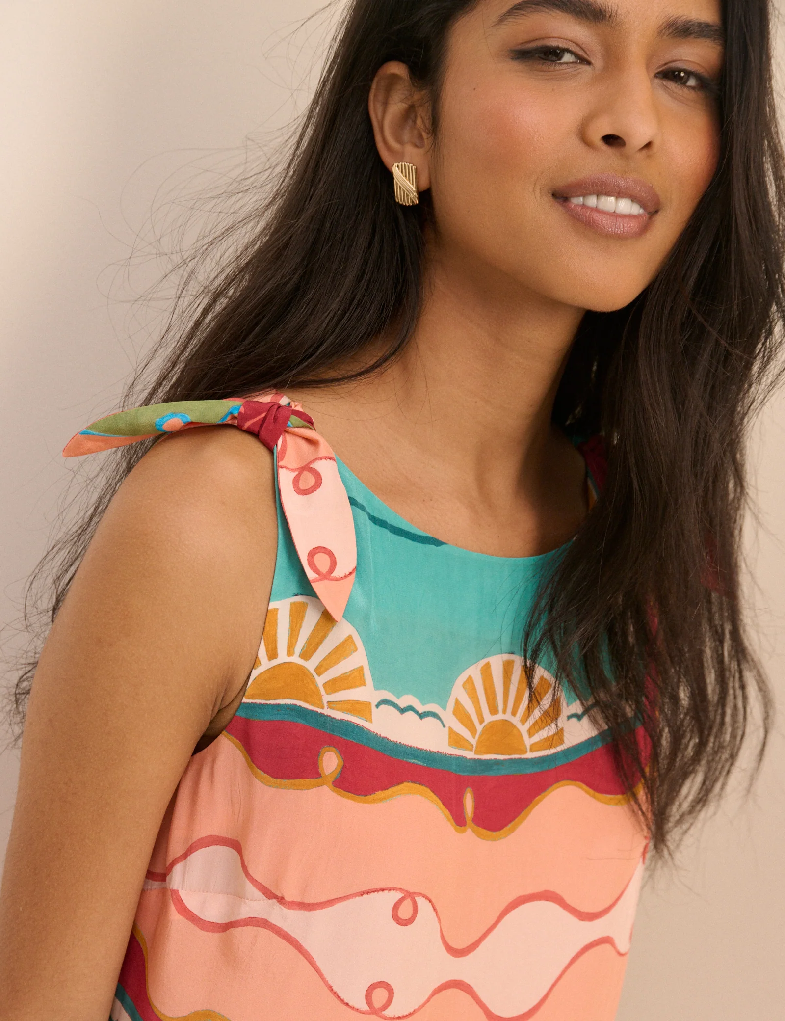 Coral Print Shift Lilly Mini Dress - Image 3
