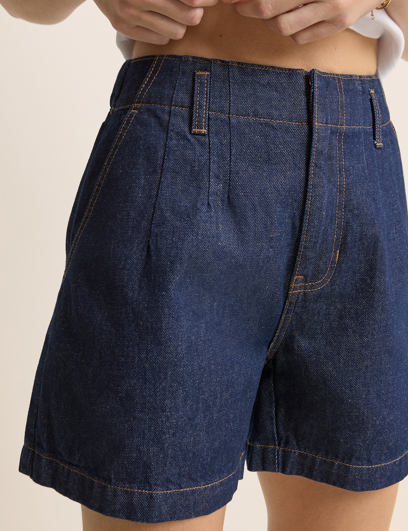 Mid-wash Logan A-Line Denim Short - Image 2