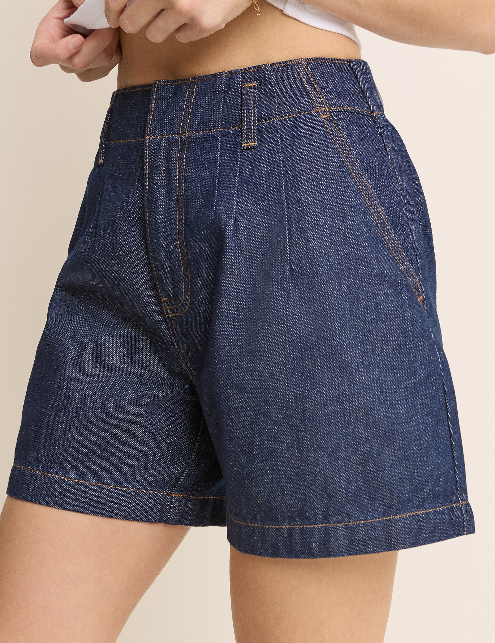 Mid-wash Logan A-Line Denim Short - Image 4