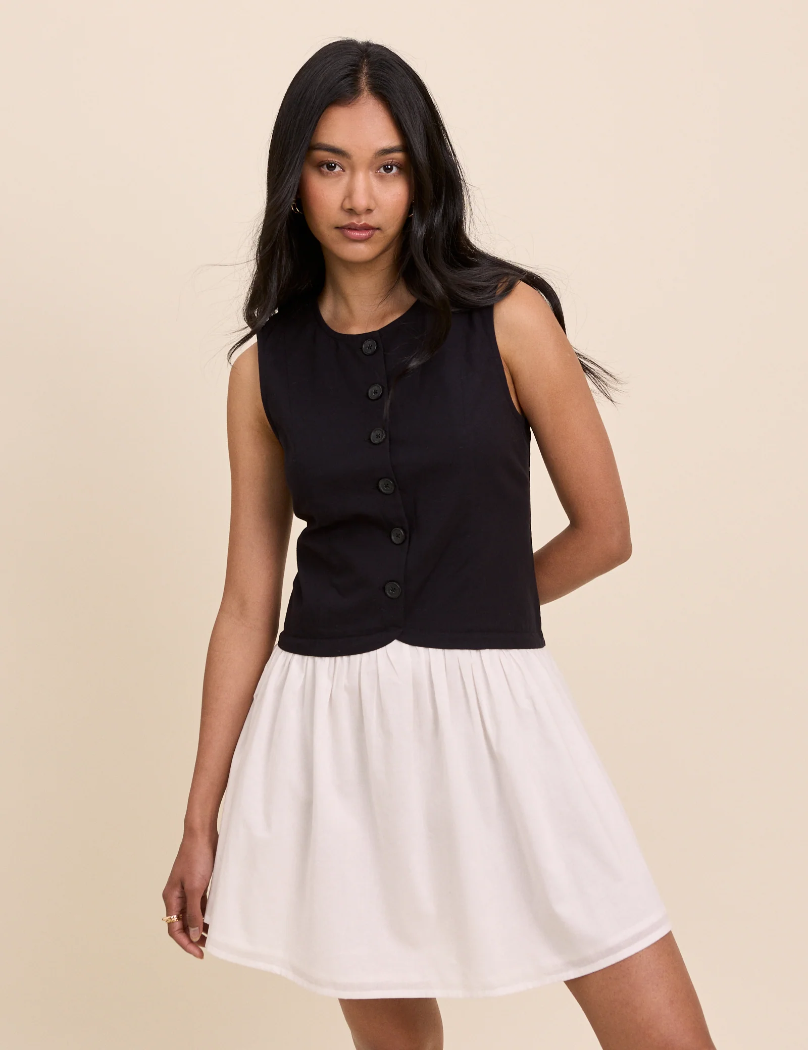 Black and White Tailored Lucille Mini Dress
