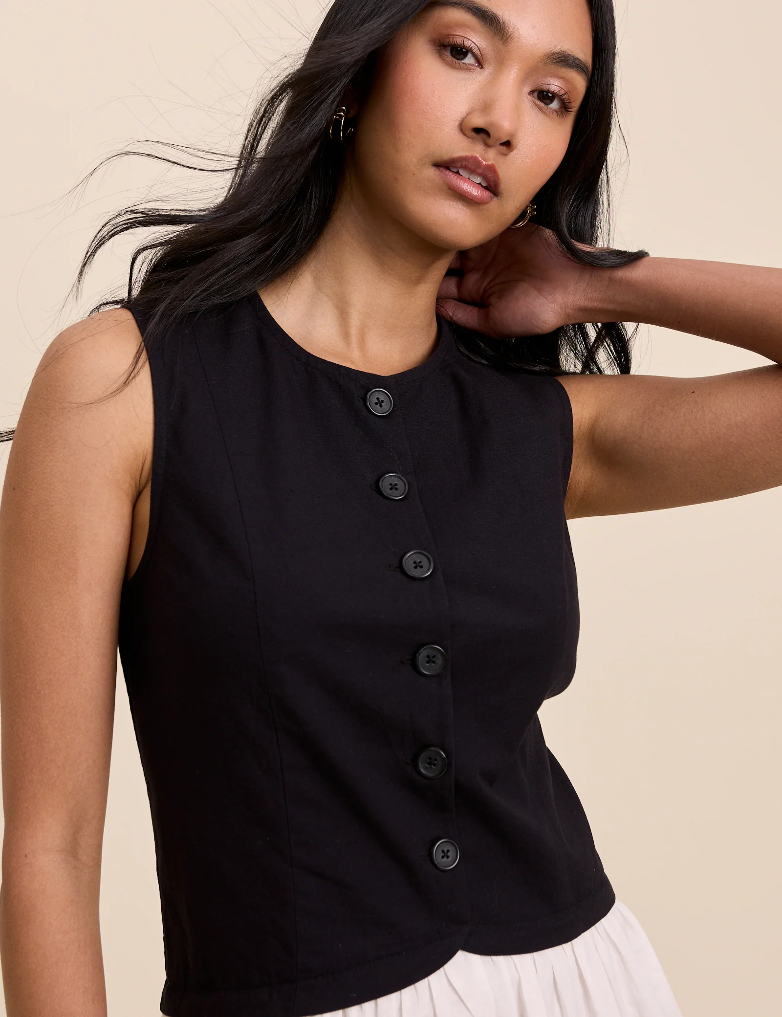 Black and White Tailored Lucille Mini Dress - Image 2
