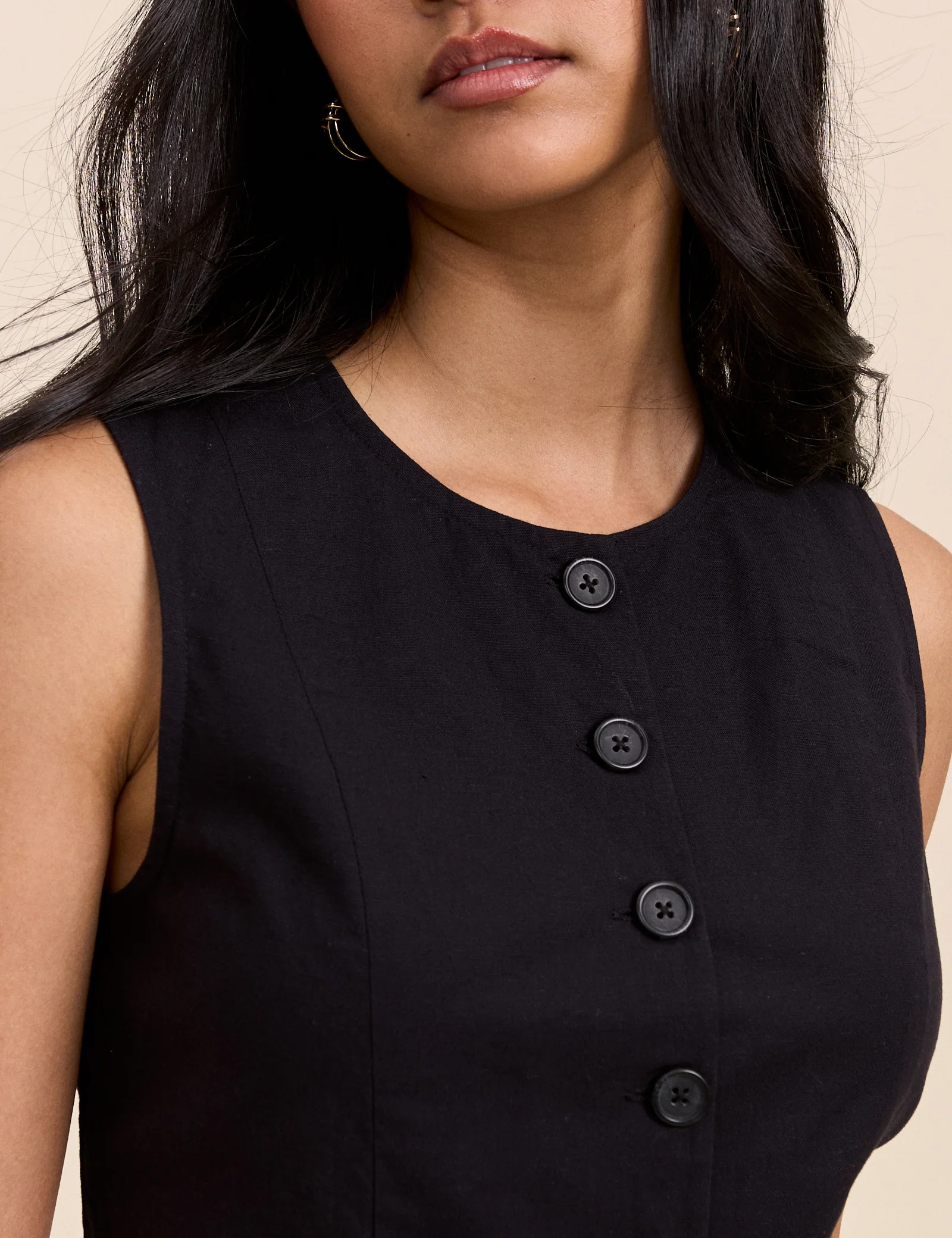 Black and White Tailored Lucille Mini Dress - Image 3