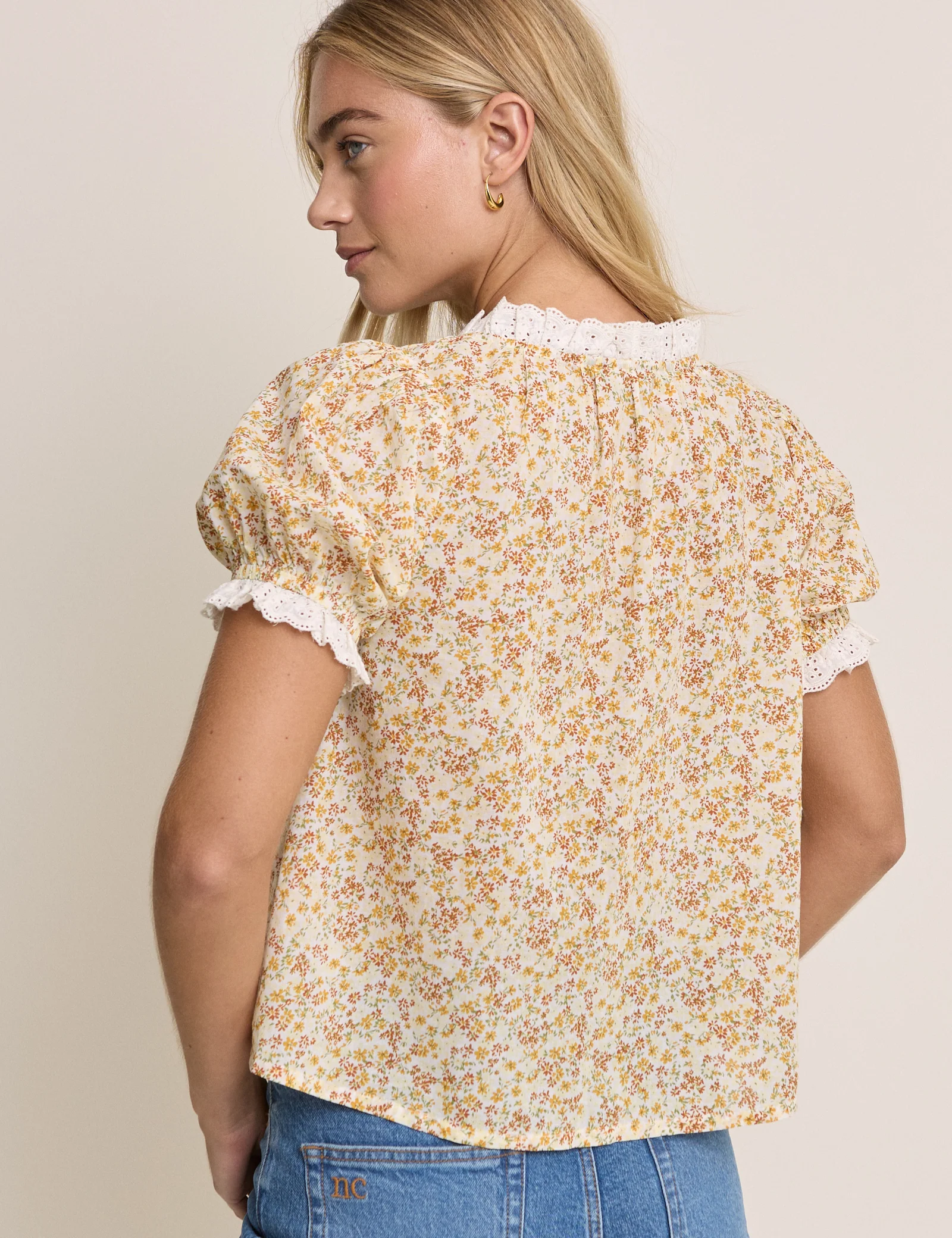 Yellow Ditsy Floral Blouse - Image 4