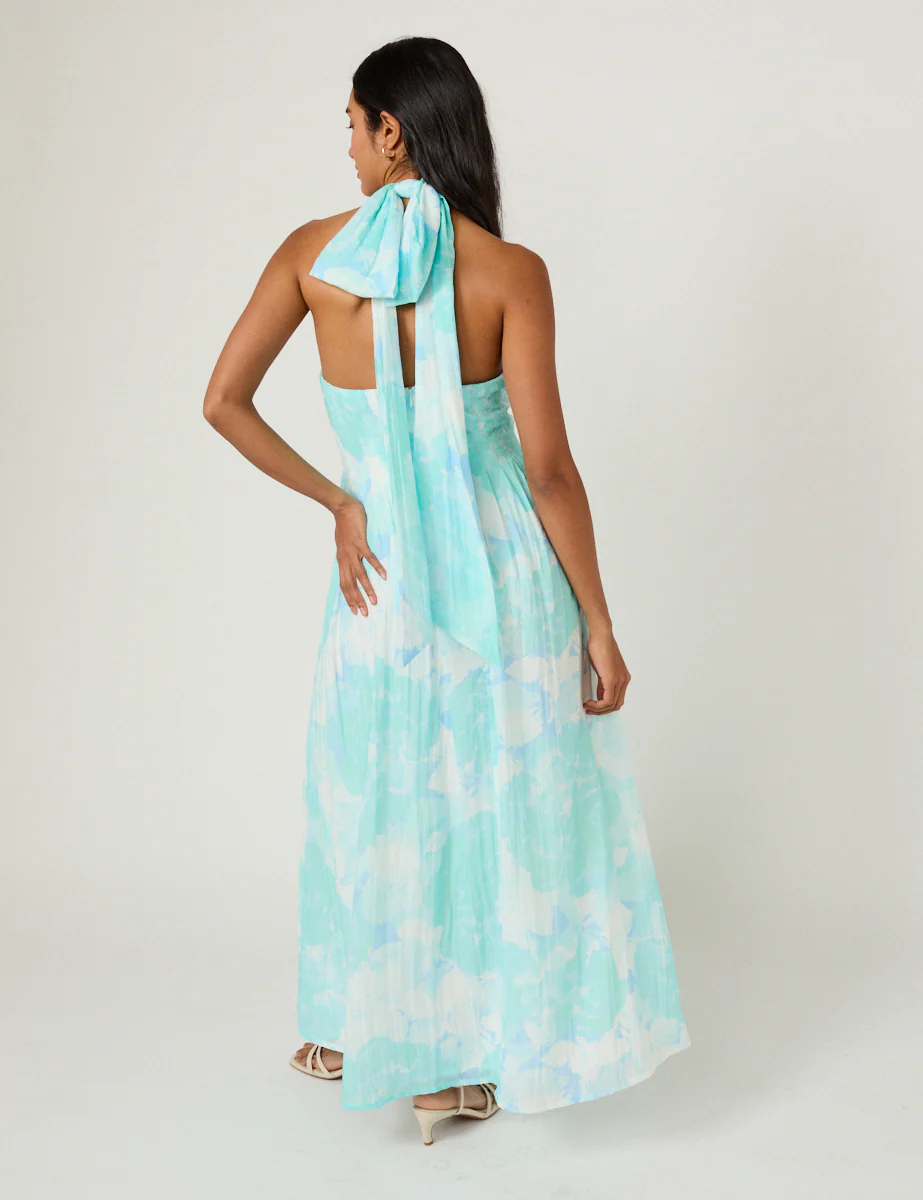 Blue Printed Marceline Maxi Dress - Image 5