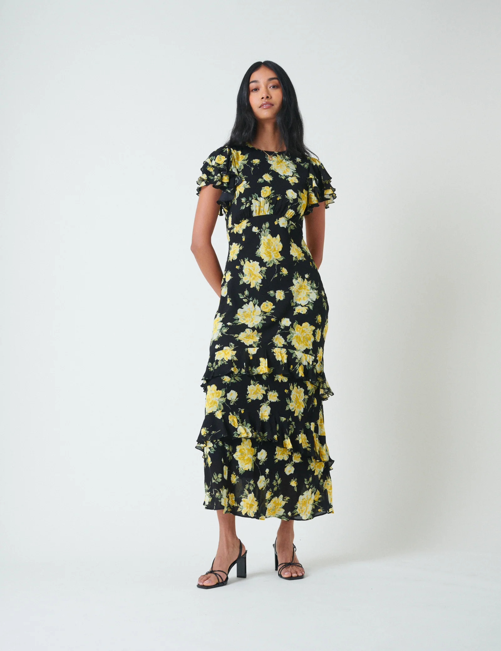 Black Floral Marley Maxi Dress - Image 3