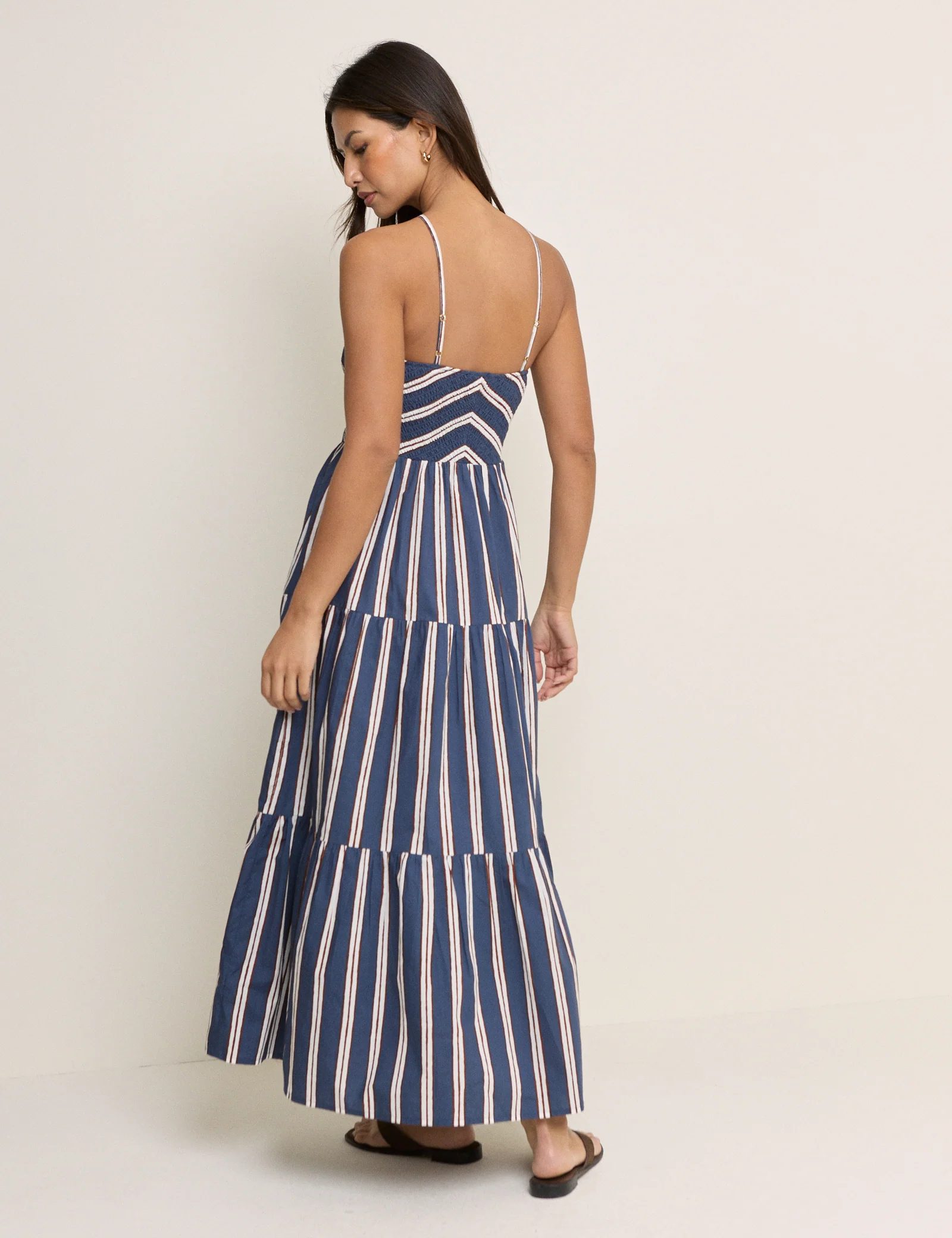 Navy Striped Martina Maxi Dress - Image 5