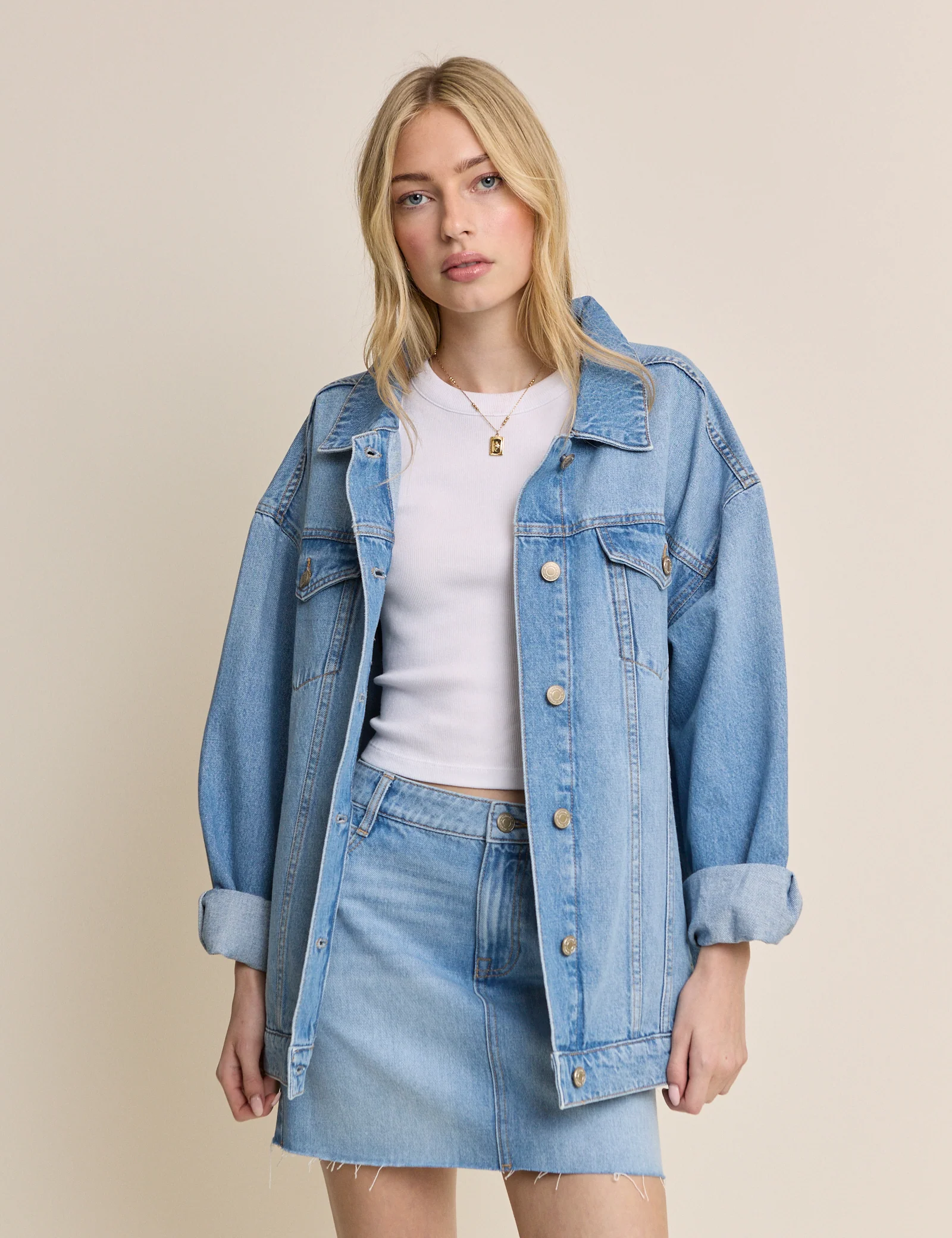 Blue Denim Oversized Jacket - Image 2