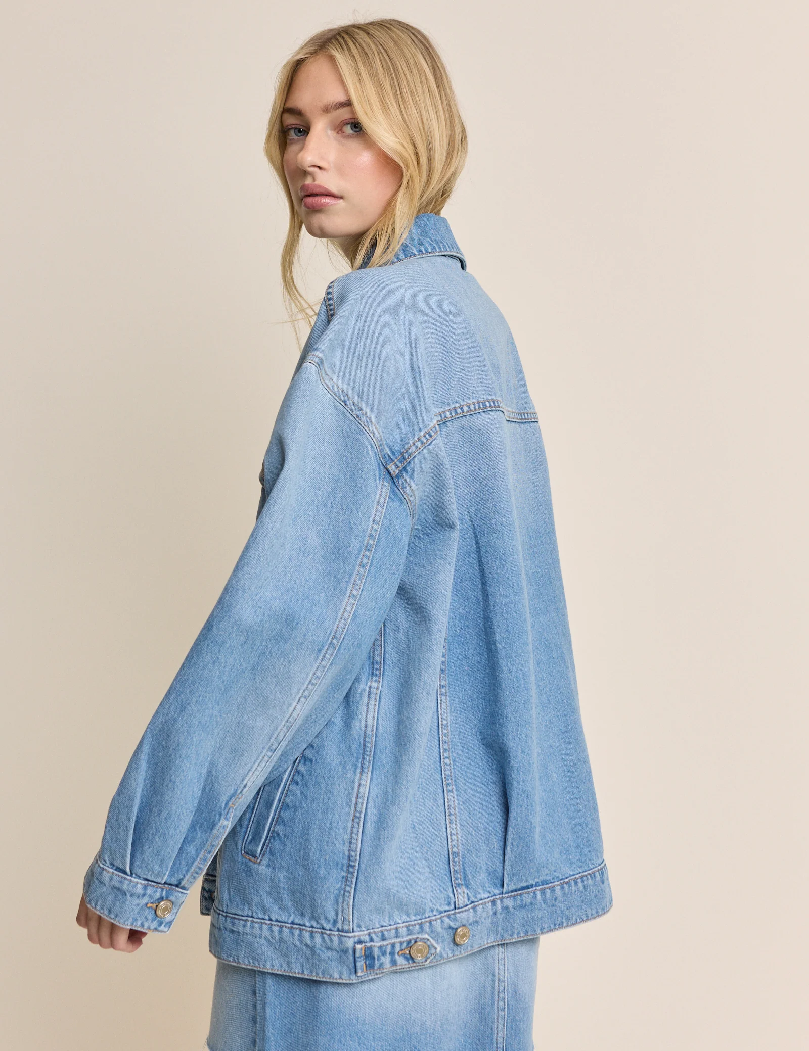 Blue Denim Oversized Jacket - Image 5