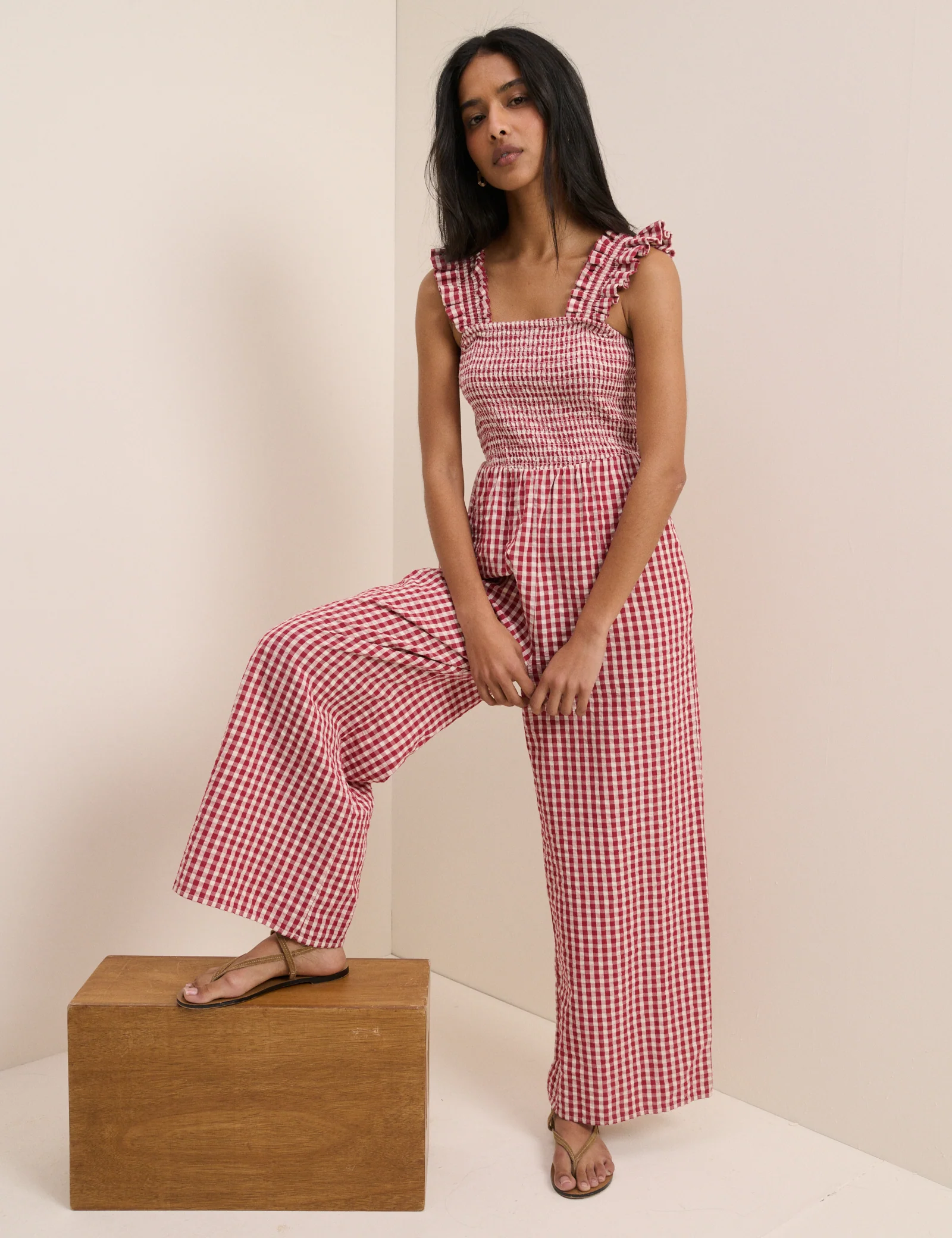 Red Gingham Maya Jumpsuit - Image 3